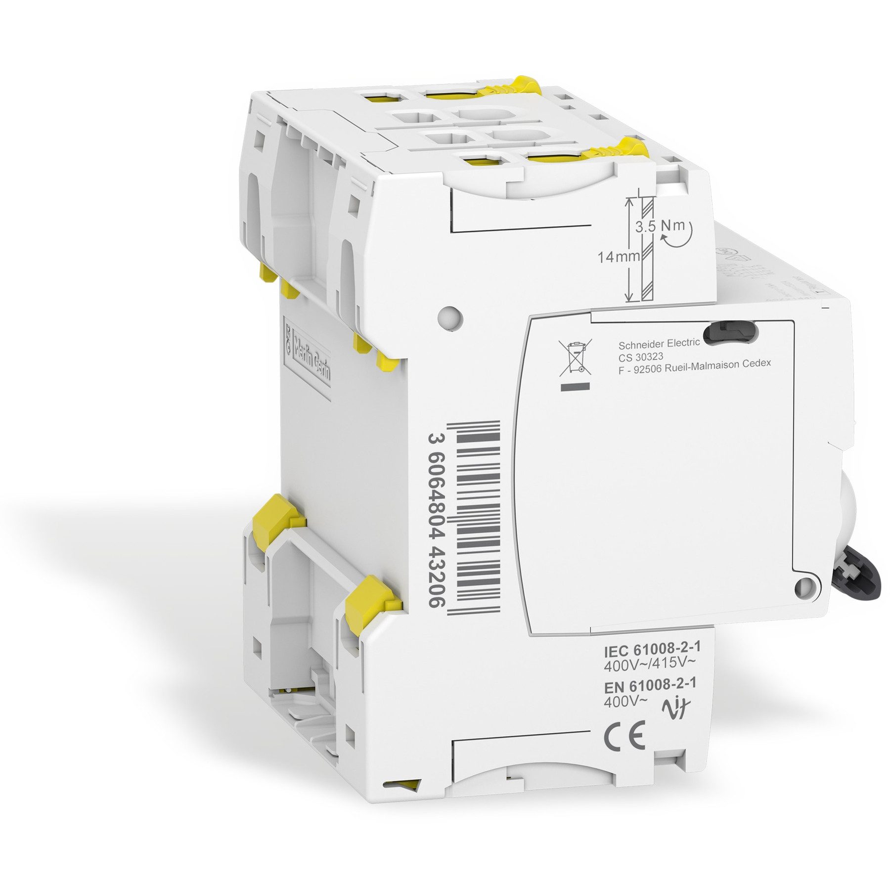 Schneider Electric Personenschutzstecker SCHNEIDER ELECTRIC Fehlerstrom-Schutzschalter A9Z21440, 40A