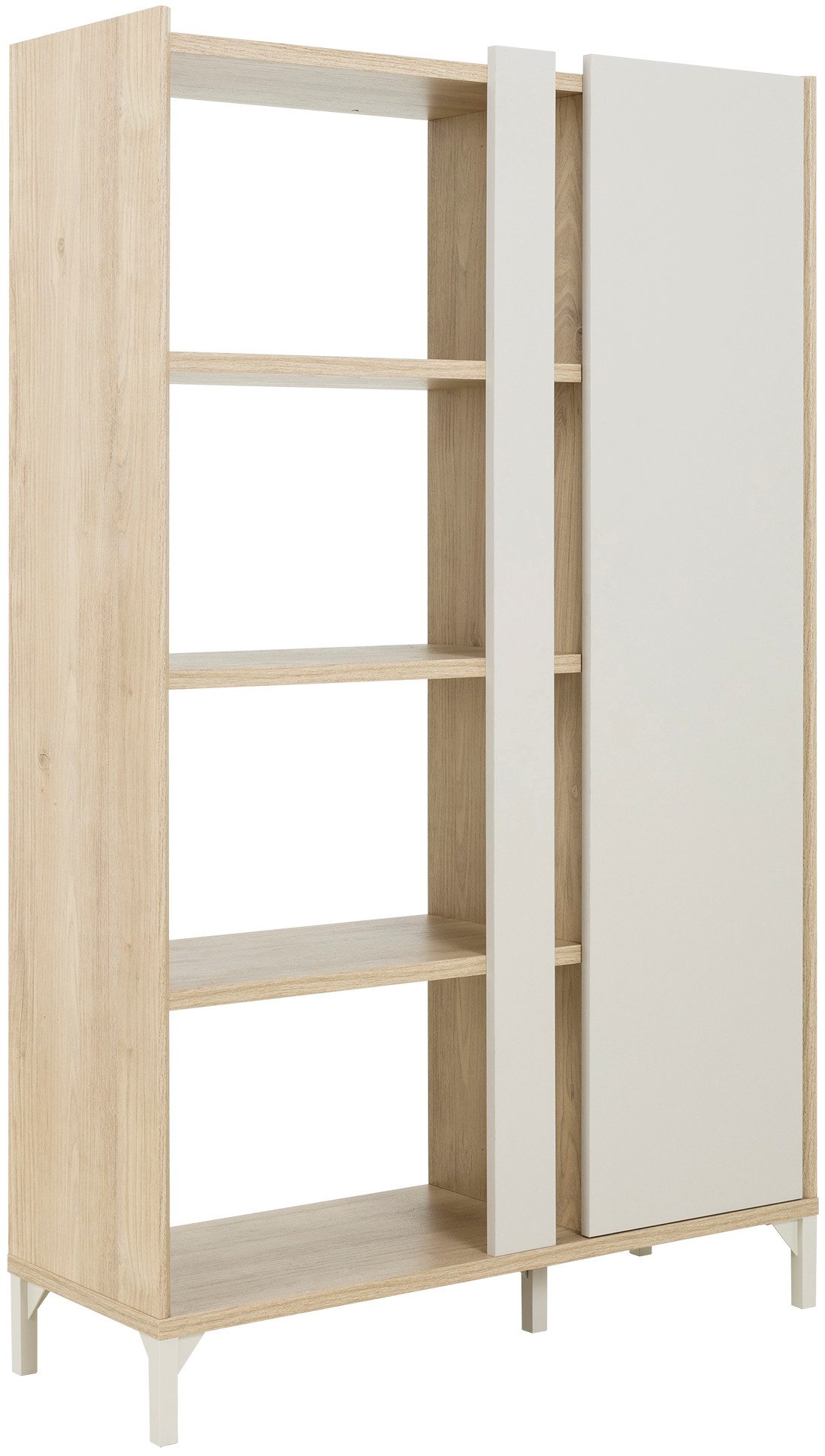 Gami Bücherregal LENK, Dekorative Bibliothek mit geschlossenem Aufbewahrungsbereich