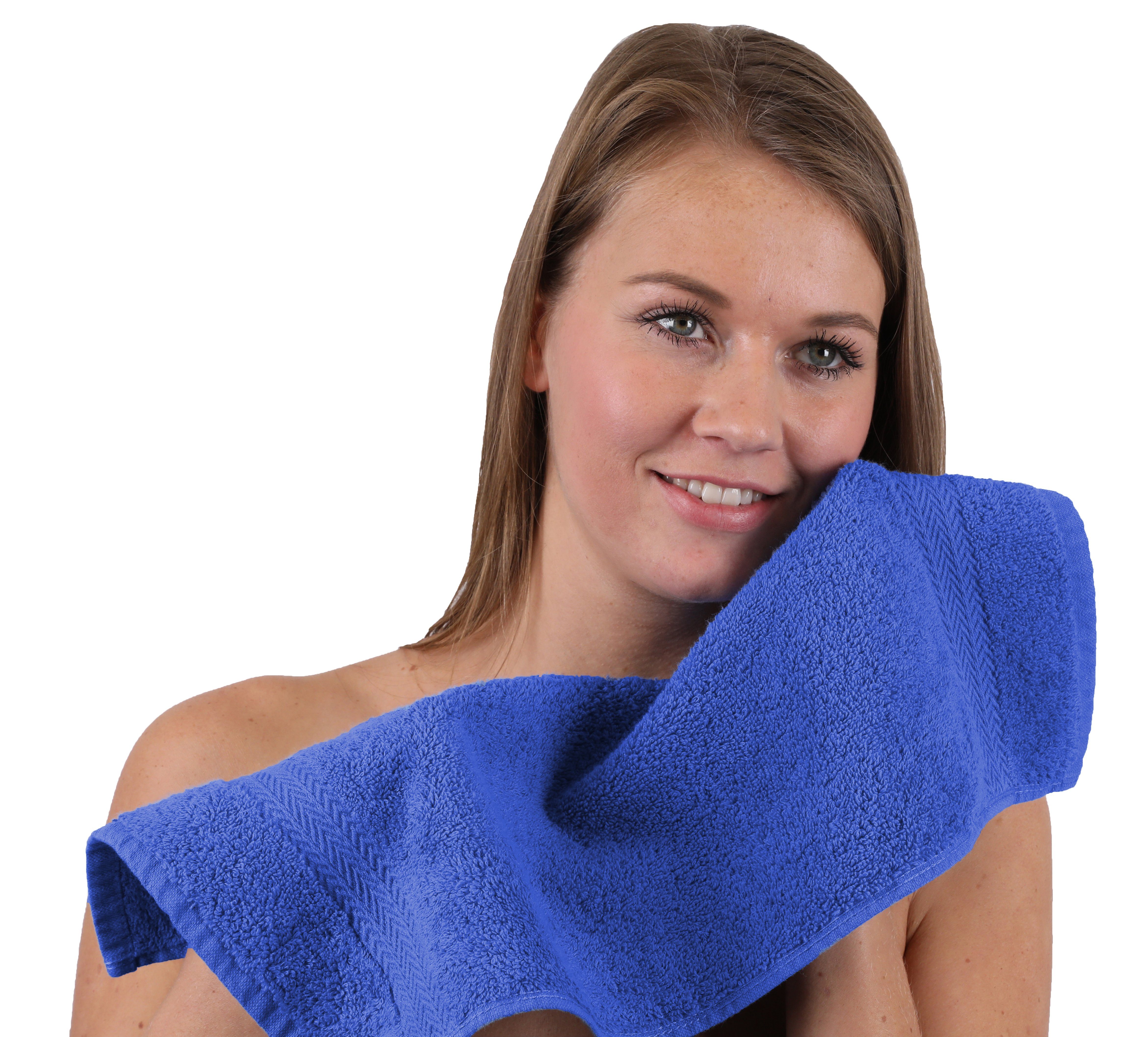 Handtuch-Set und royalblau Baumwolle silbergrau, Betz 10-TLG. Set 100% Classic Farbe Handtuch
