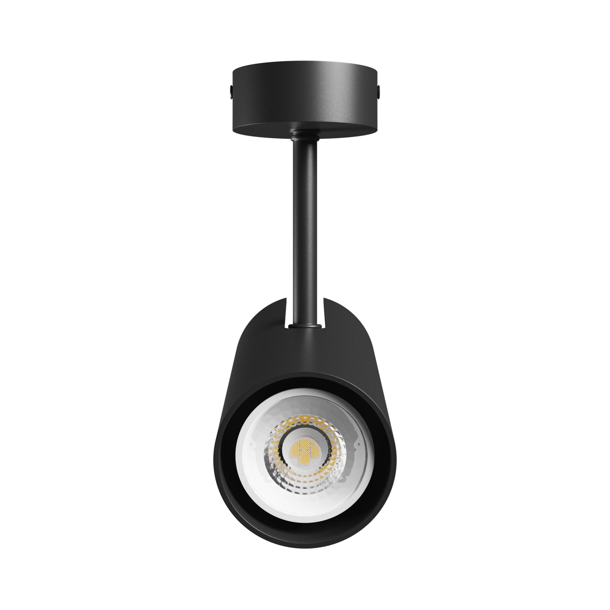Spectrum LED Deckenleuchte LED GU10 Aufbauleuchte max. 10W Deckenleuchte 250V schwarz IP20 rund, Kein Leuchtmittel enthalten, schwenkbar