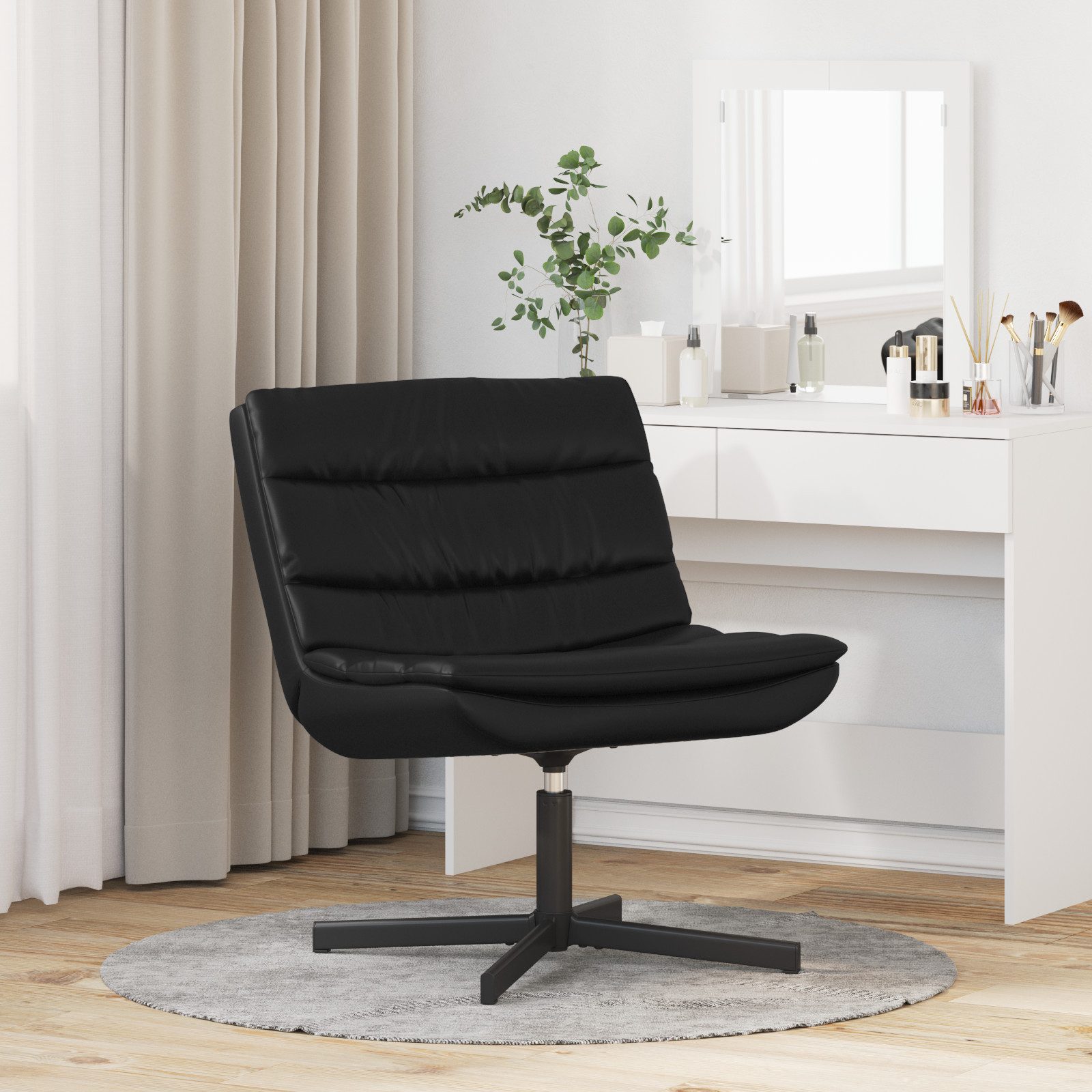 vidaXL Relaxsessel Schwenkstuhl Schwarz Kunstleder, Metall günstig online kaufen