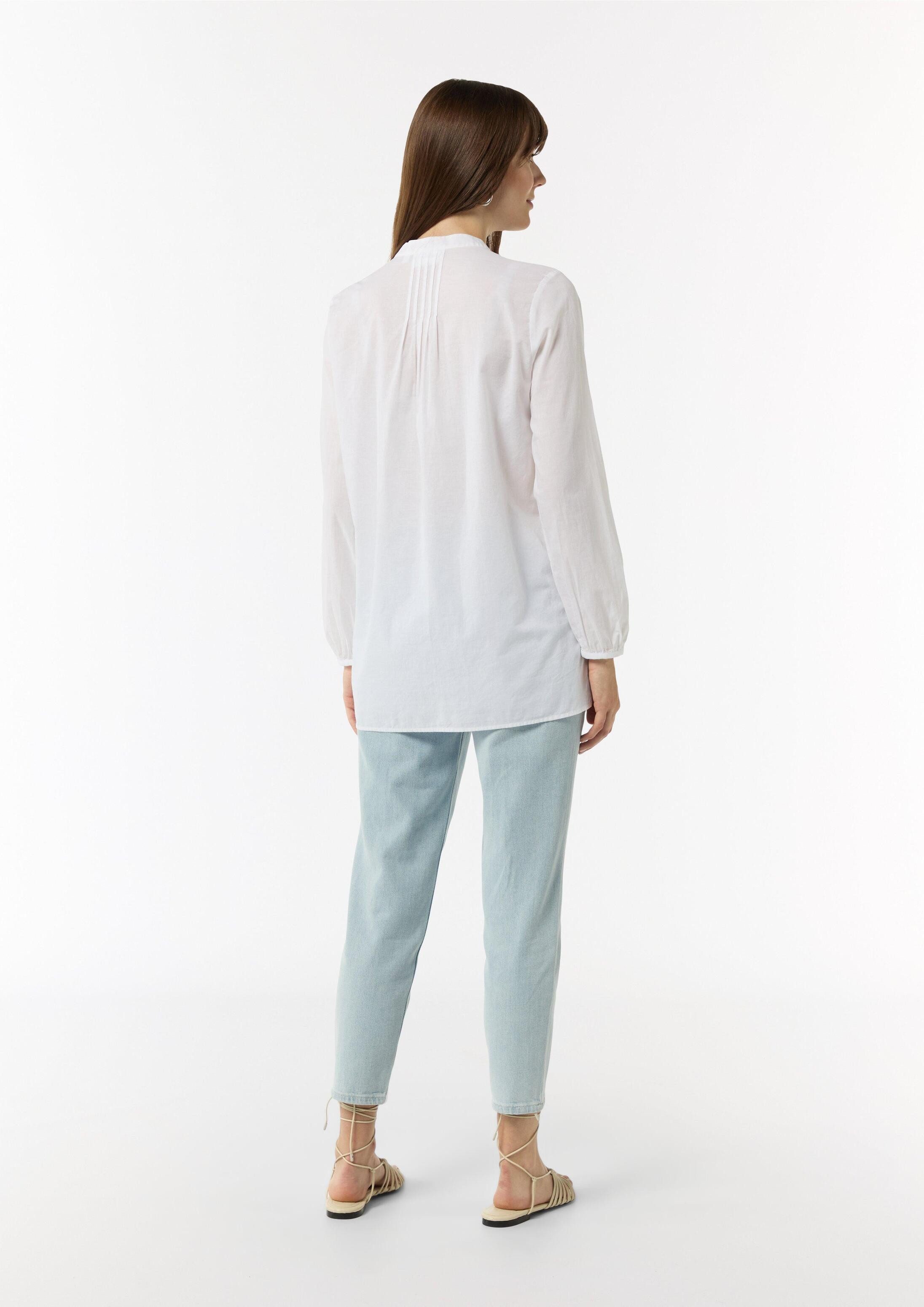 comma Langarmbluse Bluse Leichte Tunika-Bluse mit Biesen-Details