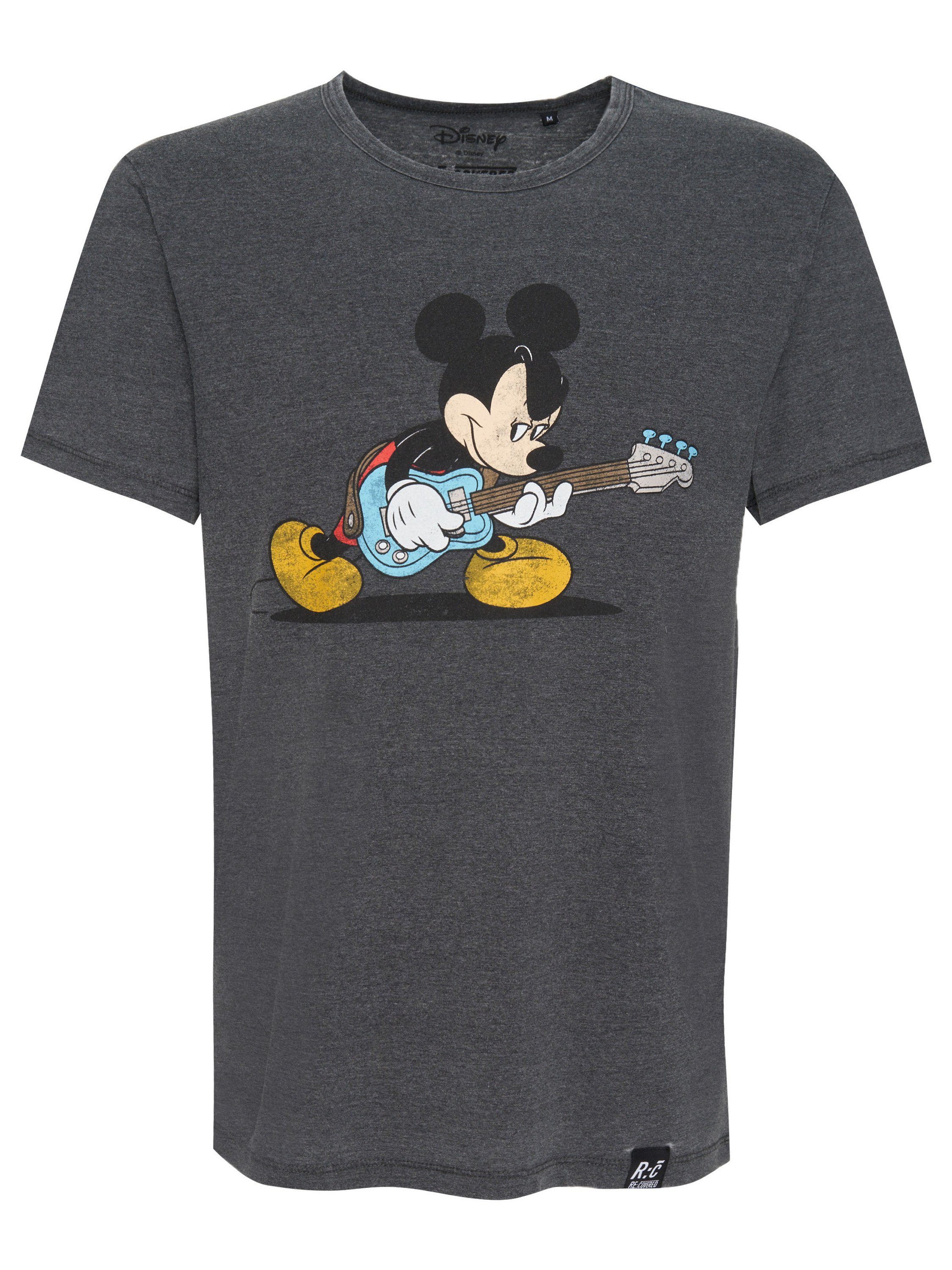 Playing Kohlegrau zertifizierte Mickey Bass Bio-Baumwolle Disney GOTS T-Shirt Recovered