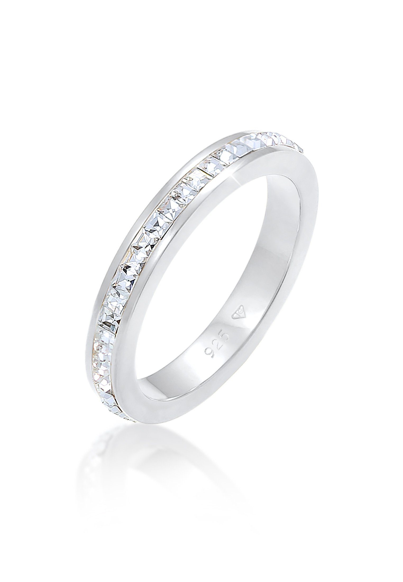 Fingerring Bandring Geo 925 Silber, mit Kristallen von Swarovski®