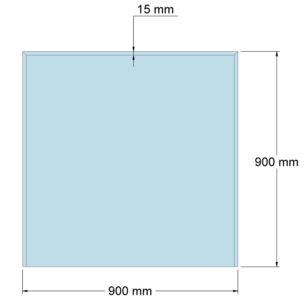 Feuercampus Bodenschutzplatte Funkenschutzplatte Glas für Kaminofen Quadrat – Bild 2 von 2