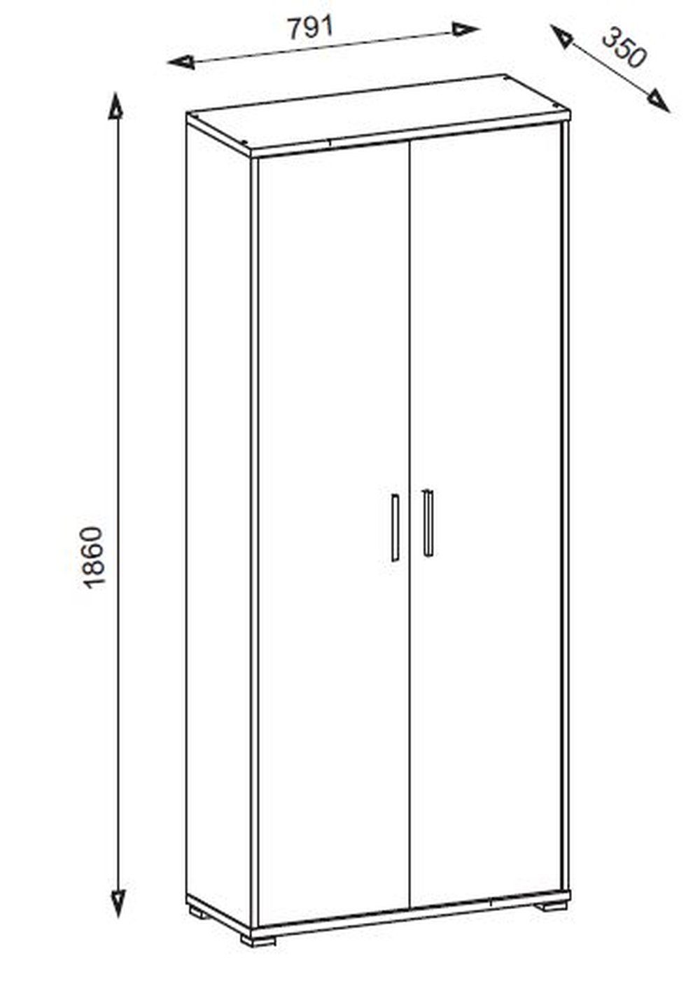 PREISBRECHER Aktenschrank Clermont (BxHxT: in Türen 79,1x186x35 5 weiß mit Absatz und mit cm) 2 Sonoma/Eiche Fächern