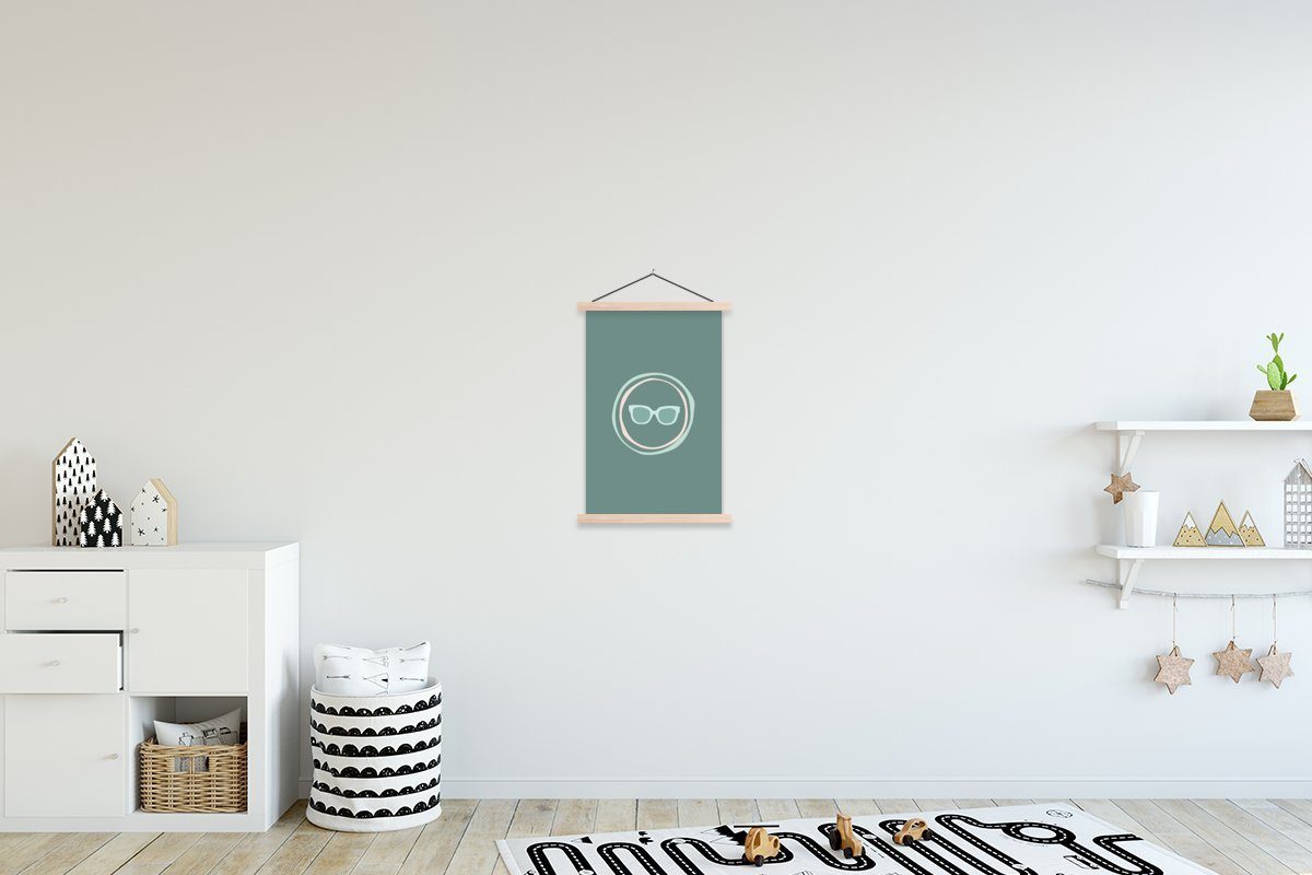 MuchoWow Poster - Wohnzimmer, Magnetisch Abstrakt, - Textilposter Bilderleiste, St), Sommer (1 für Sonnenbrille Posterleiste