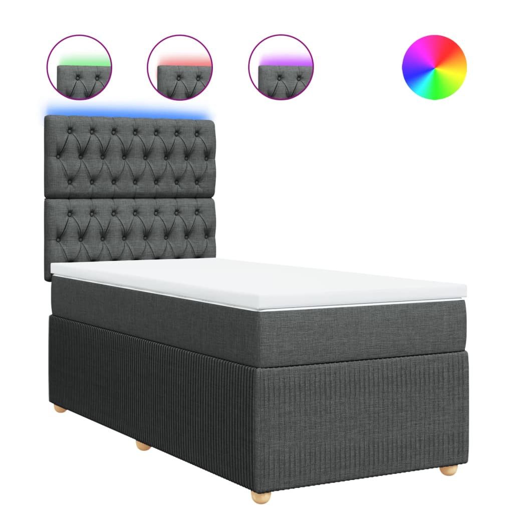 vidaXL Bett Boxspringbett mit Matratze Dunkelgrau günstig online kaufen