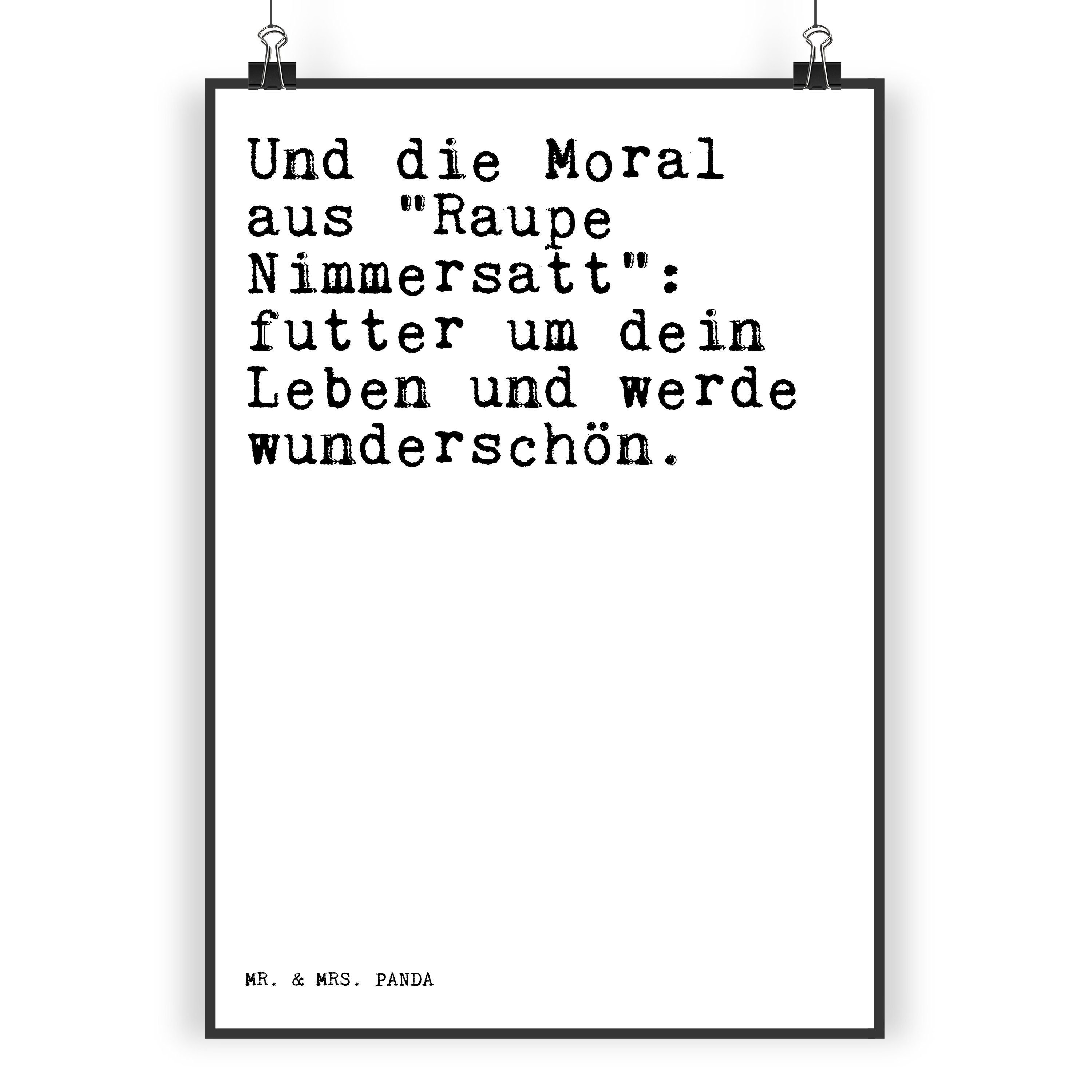 Mr. & Mrs. Panda Poster »Und die Moral aus... Weiß Zitat, Freundin