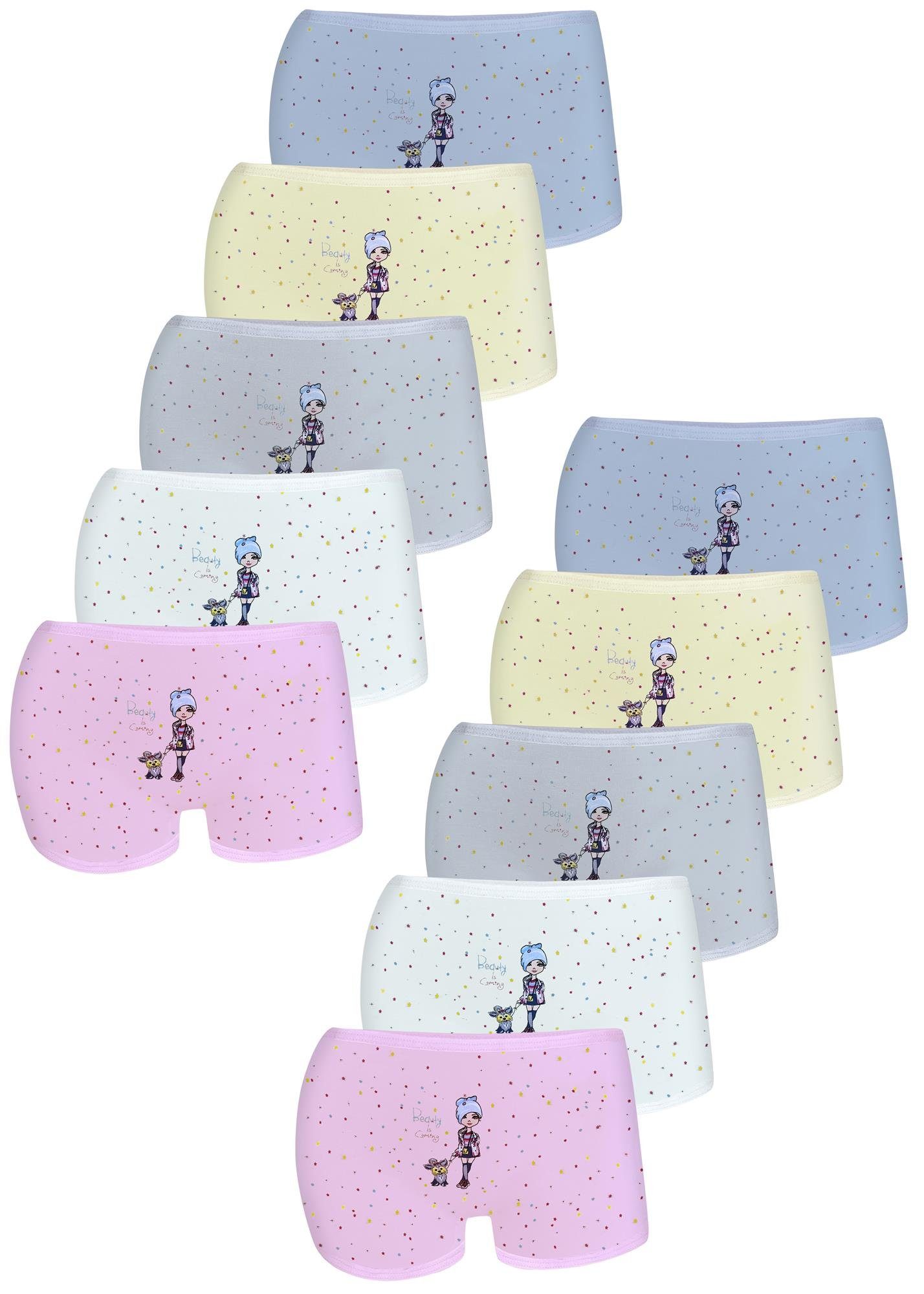 LOREZA Panty 10 Mädchen Pantys aus Baumwolle Unterwäsche (Spar-Packung, 10-St)