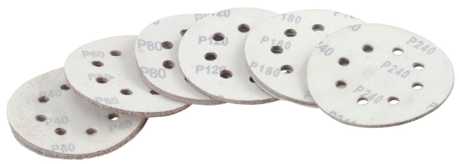 Work plus Schleifscheibe 30 Schleifscheiben 115mm Schleifpapier Körnung 40-240 im Sortiment, (30 St)