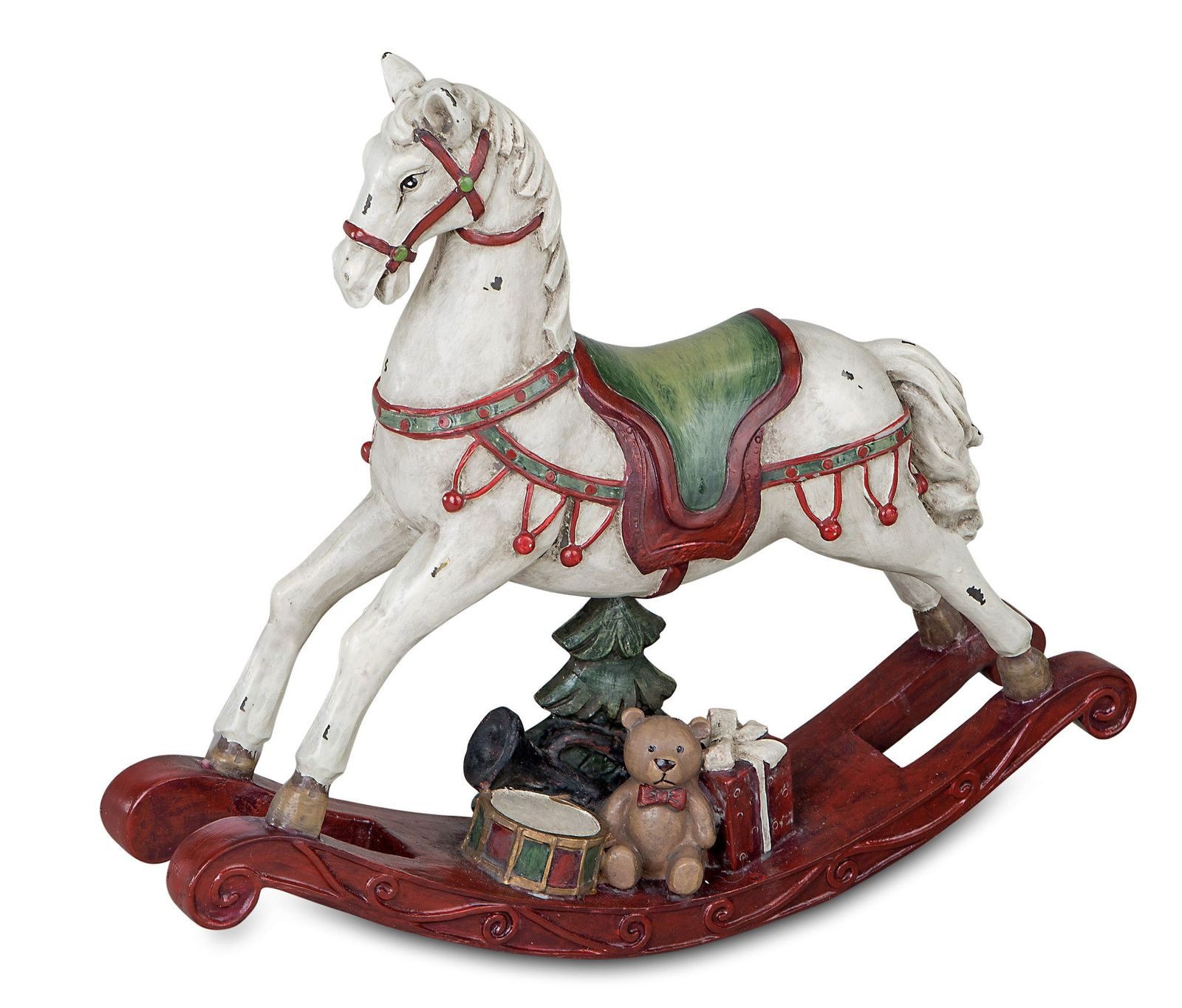 formano Weihnachtsfigur Schaukelpferd Weihnachtsdeko 22cm Kunststein günstig online kaufen