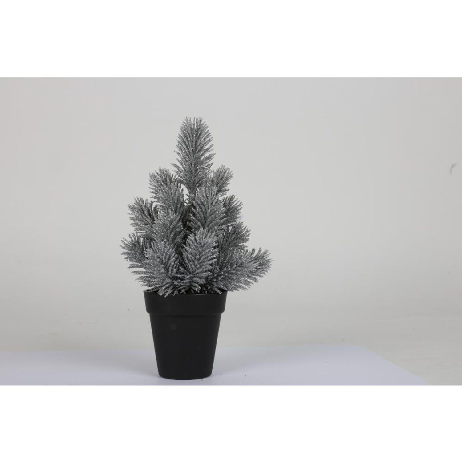 BURI Dekofigur 24x künstl. Weihnachtsbaum im Topf H=23cm Weihnachten