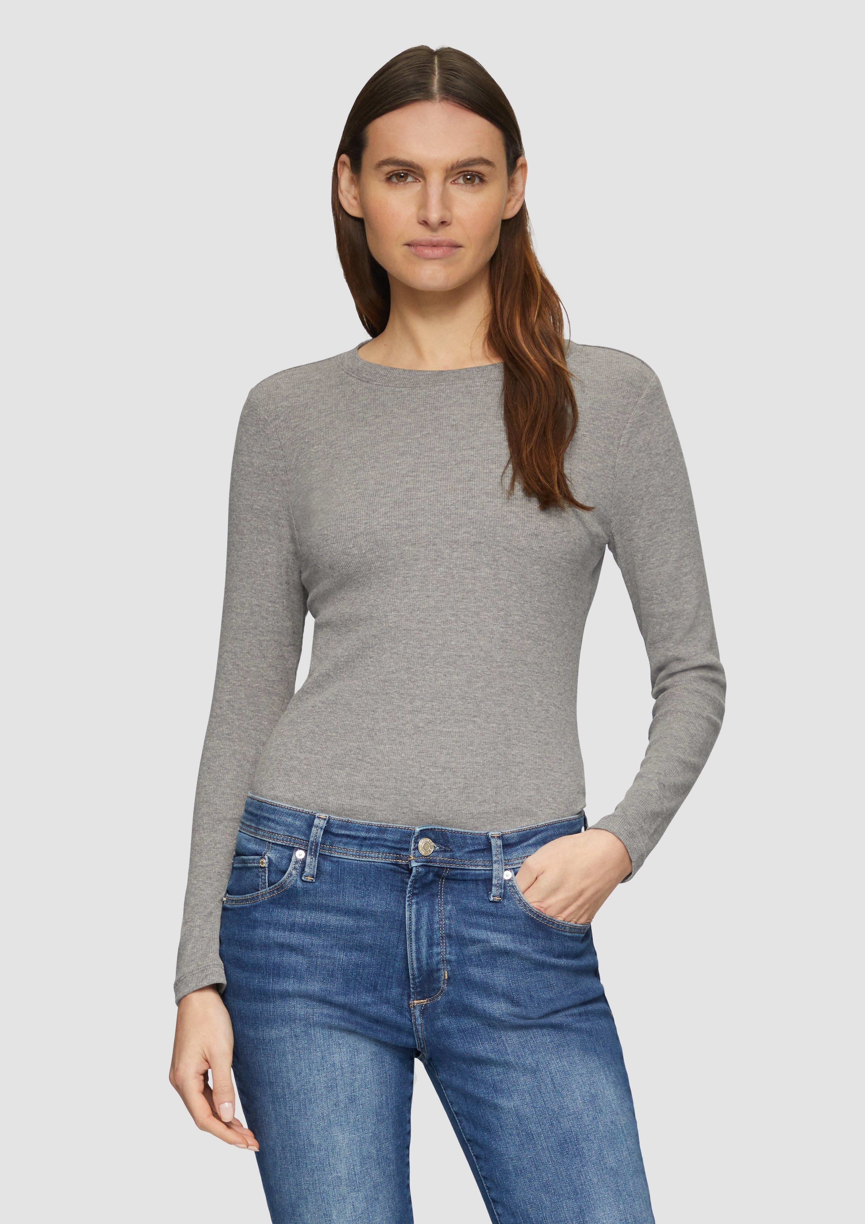 s.Oliver Langarmshirt Geripptes Langarmshirt im Slim günstig online kaufen