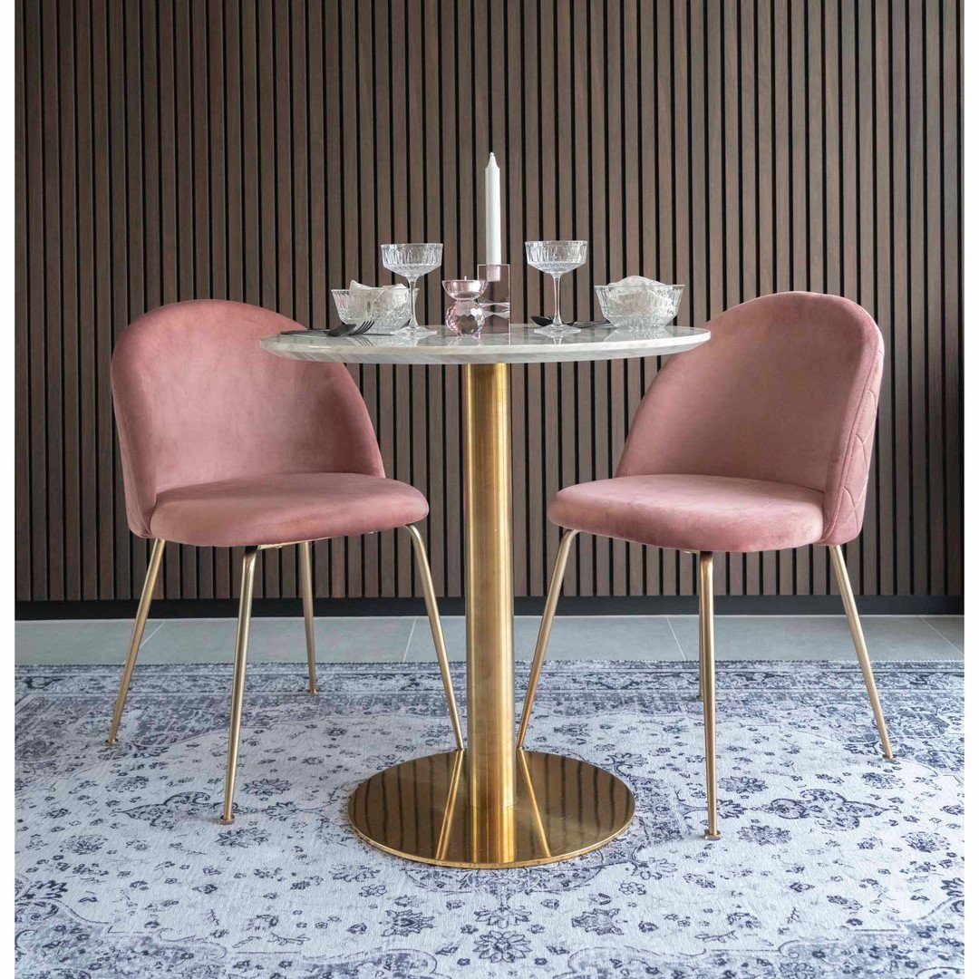 Samt, Beinen Esszimmerstuhl Geneve House Nordic Chair Dining in rosa M... aus Esszimmerstuhl – mit