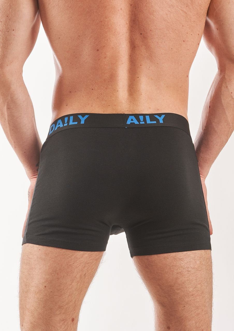 DA!LY UNDERWEAR Boxer (10-St) (Daily2) Trunks Basic Stretch mit Schwarz/Weiß Retro Boxershorts