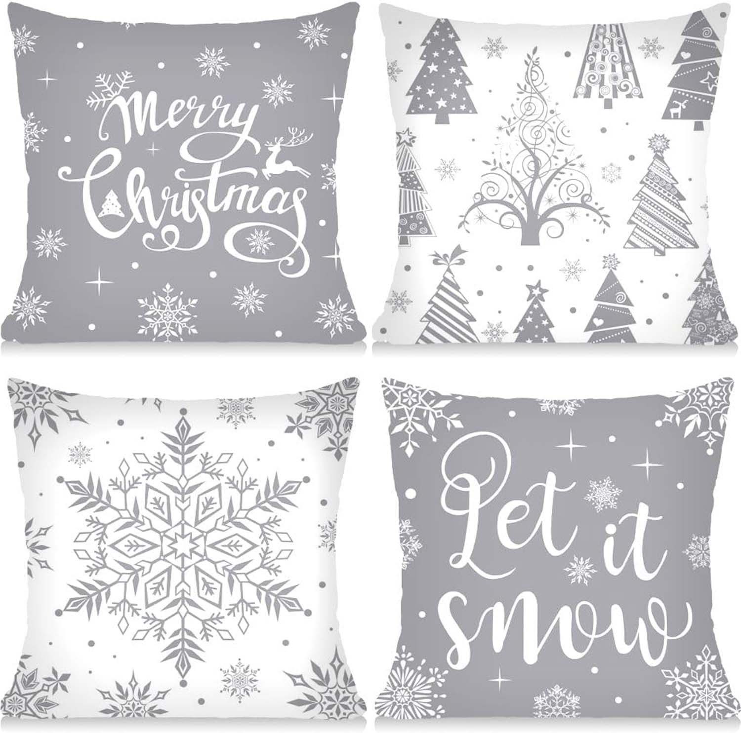 trends for living Kissenbezüge Kissenbezug Weihnachten 40x40 cm 4er Set Wei günstig online kaufen