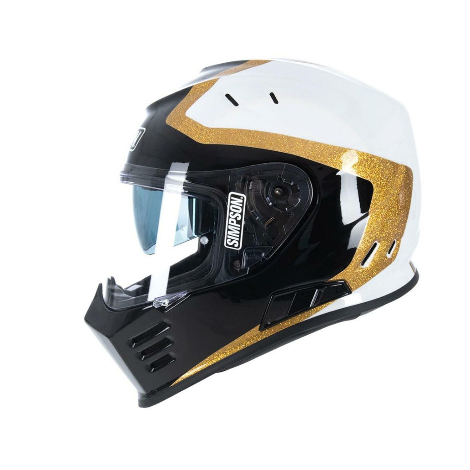 Simpson Motorradhelm Venom Tanto Helm, integriertes Sonnenvisier,vorbereitet für Kommunikationssystem