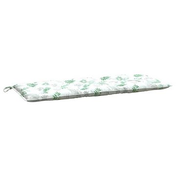 vidaXL Sitzauflage Gartenbank-Auflagen 2 Stk. Blattmuster 120x50x7 cm Stoff, (2 St)