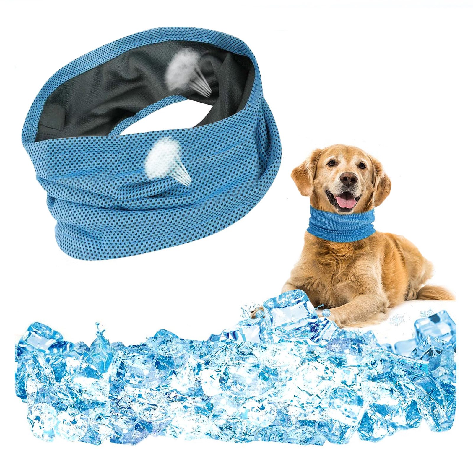 Hunde-Halsband Kühlkragen für Hunde, Atmungsaktiver Hundeschal