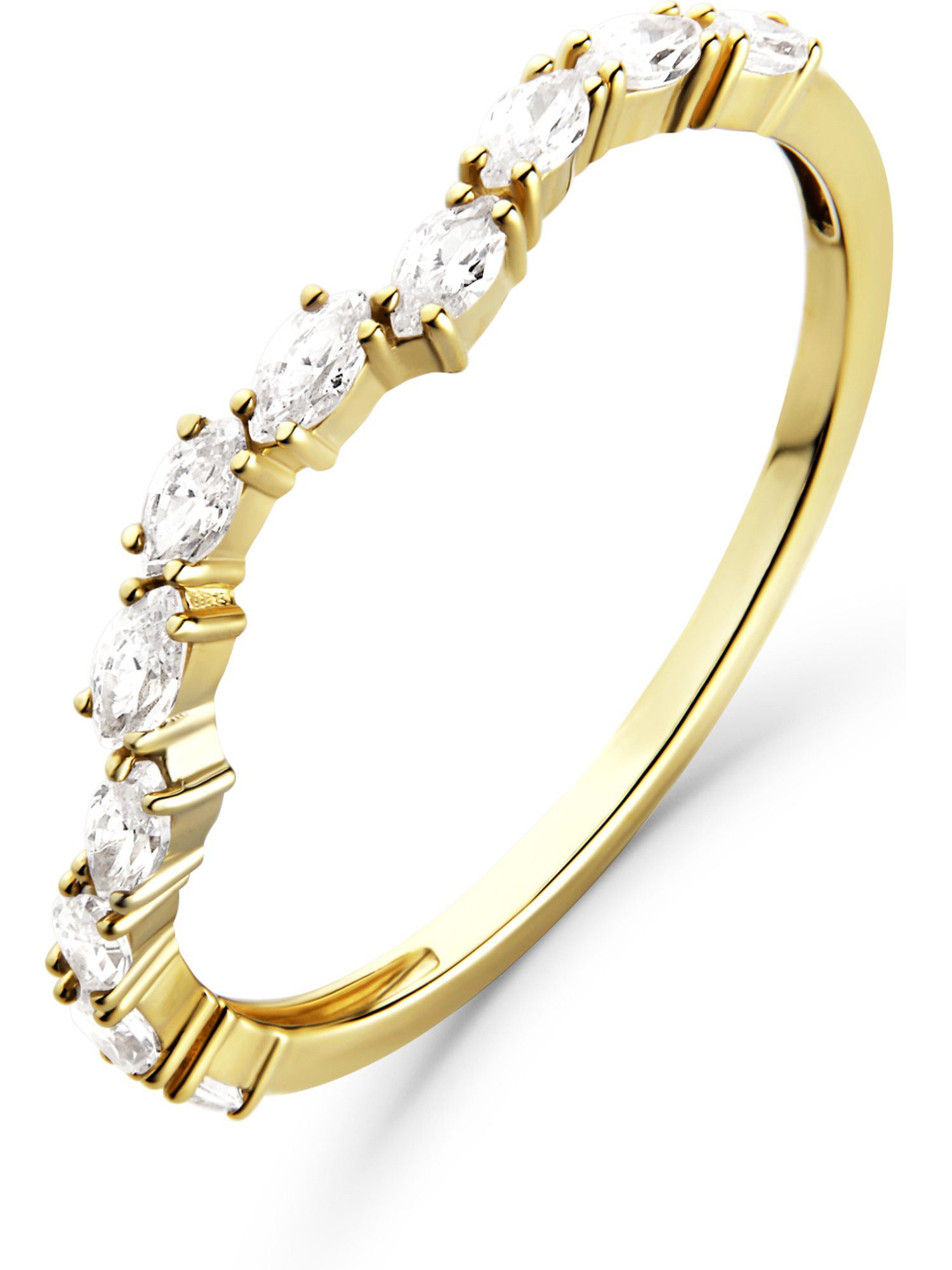CHRIST Fingerring CHRIST Damen-Damenring 375er Gelbgold Zirkonia, Zirkonia
