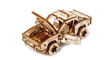 Wooden City 3D-Puzzle Holzmodell, 3D Puzzle Mechanische Holzpuzzle, Polizei Auto, 98 Puzzleteile, Ohne Klebstoff Zusammenbau