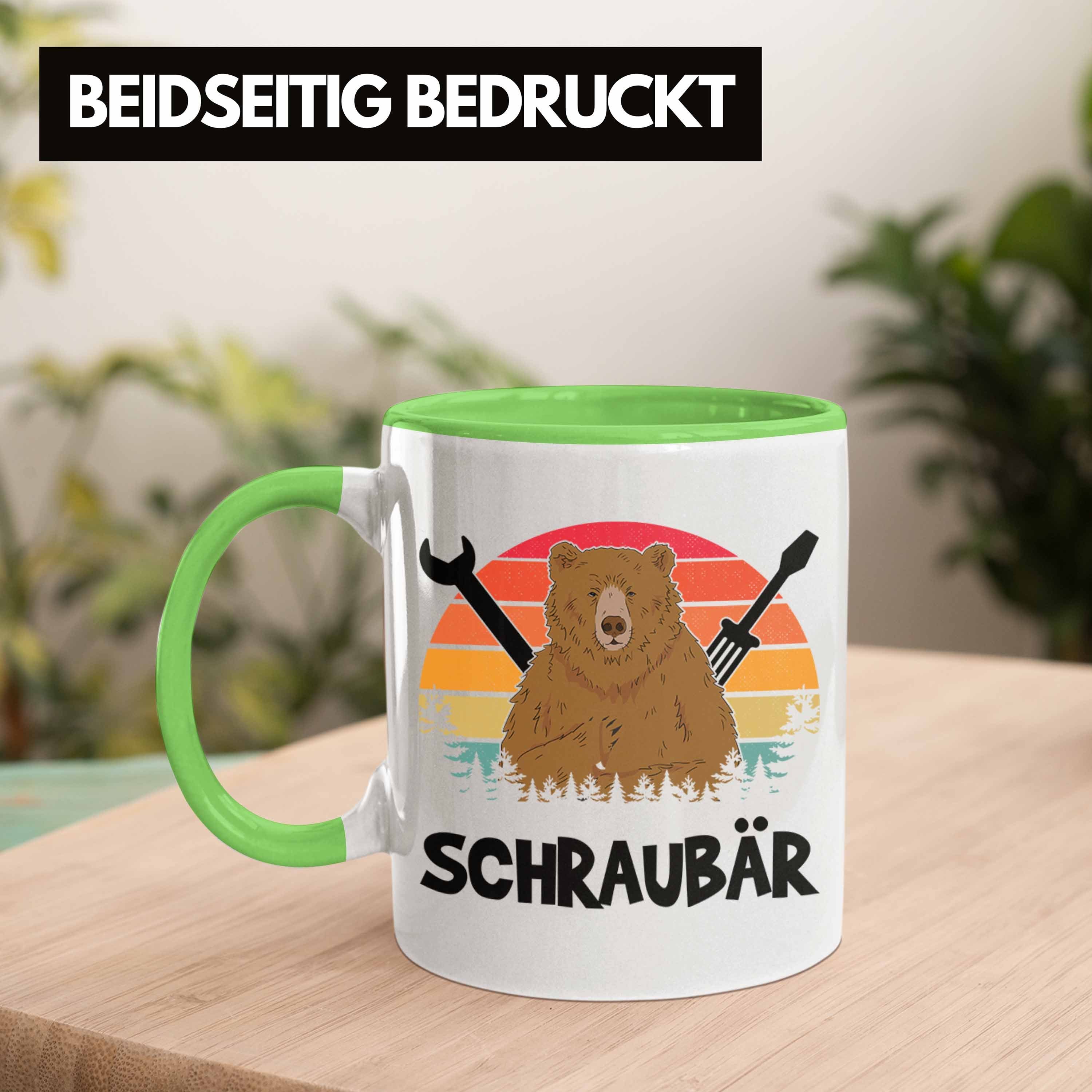 Trendation KFZ Gesche Tasse Grün Schrauber Mechatroniker Schraubär Geschenk Mechaniker Tasse