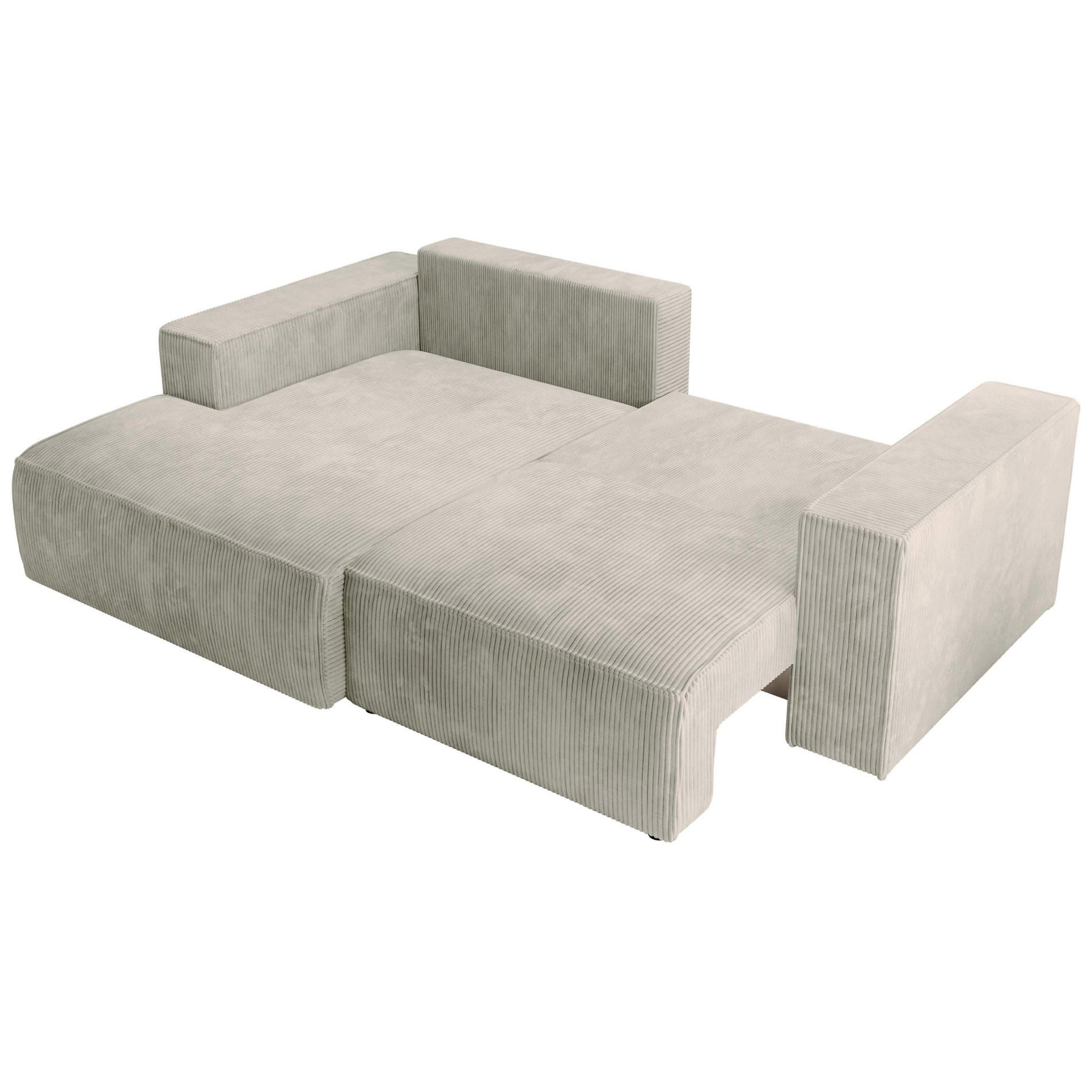 Selsey Ecksofa FARESE MINI, Ecksofa mit Schlaffunktion & Bettkasten, Cord tierfreundlich