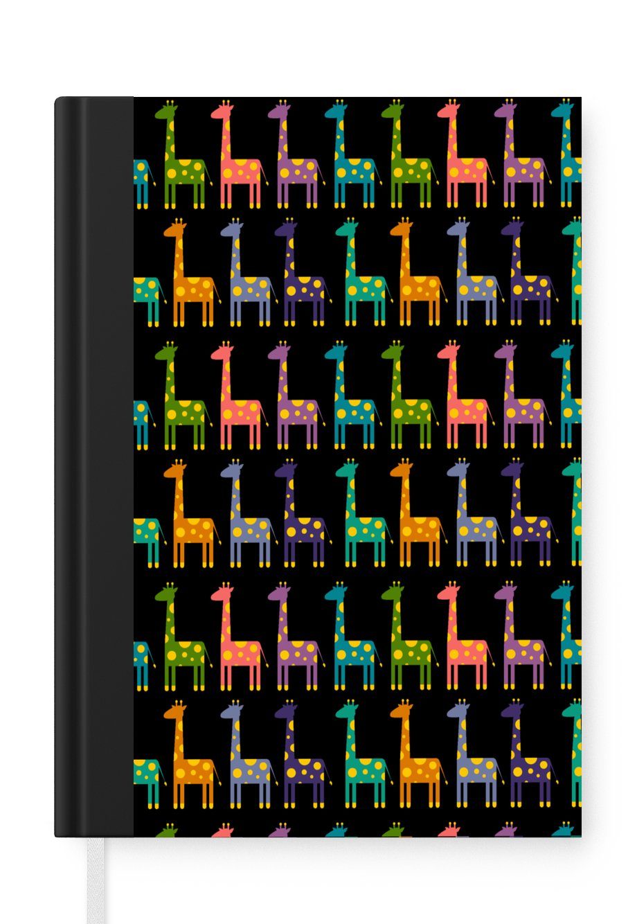 MuchoWow Notizbuch Regenbogen - Giraffe - Mädchen - Muster - Kinder, Journal, Merkzettel, Tagebuch, Notizheft, A5, 98 Seiten, Haushaltsbuch