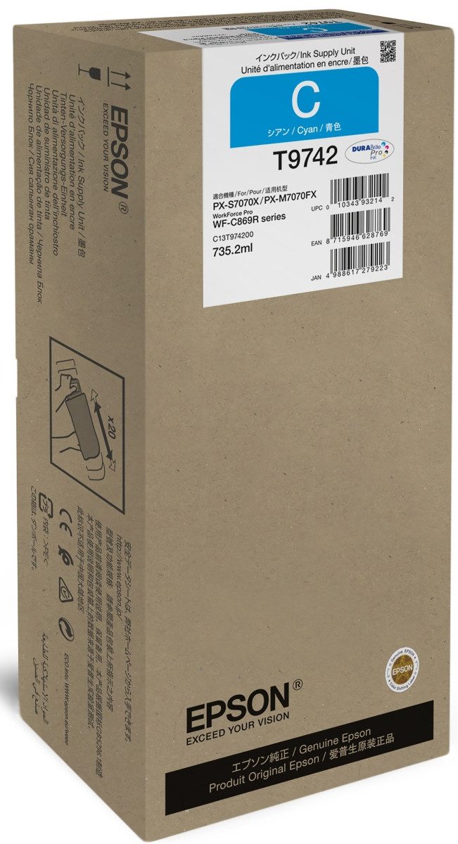 Epson Tintenpatrone Epson T9742 cyan Nachfülltinte (x)