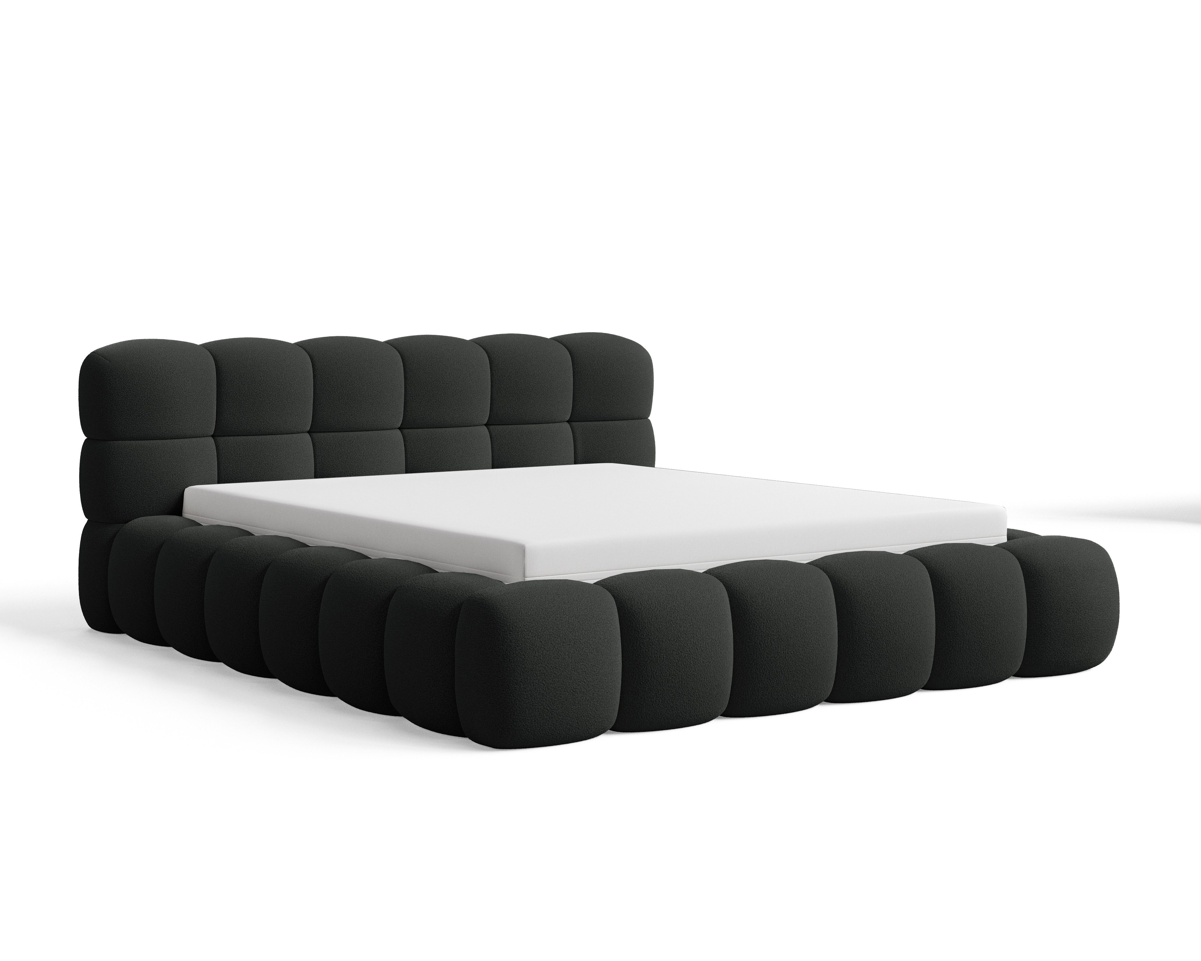 Chilly Möbel Polsterbett Stone Schwarz Bouclé günstig online kaufen