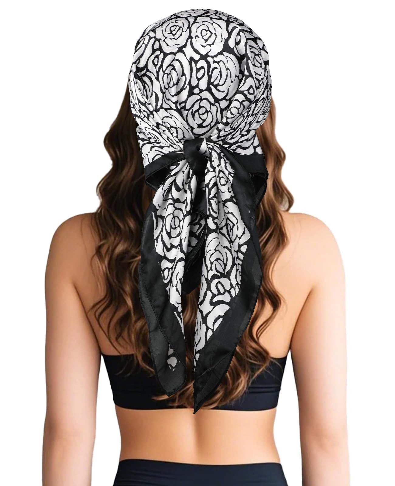 Zaewry Seidentuch Damen Seide Gefühl Schal Halstuch Schal Frauen Scarf Bandana, (1-St), Taschentuch Ansatz Handgelenk – Bild 4 von 5