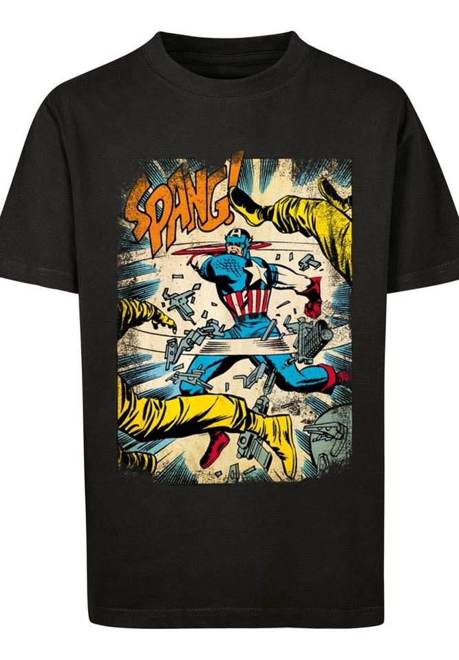 (1-tlg) Tee Captain Spang F4NT4STIC Kinder Kids America with Kurzarmshirt Marvel Basic