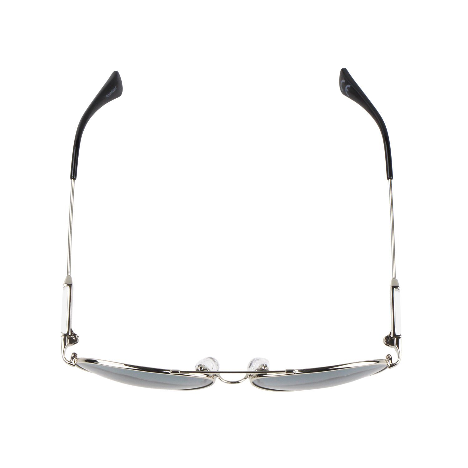 Schwarze Metall ActiveSol - Sonnenbrille Brillenputztuch Nasenbügel (inklusive Pilotenbrille SUNGLASSES Silber und Kinder, Flieger-Brille - Bügel Gläser im Memory mit 10 Metall Jahre, Schiebeschachtel) für 6
