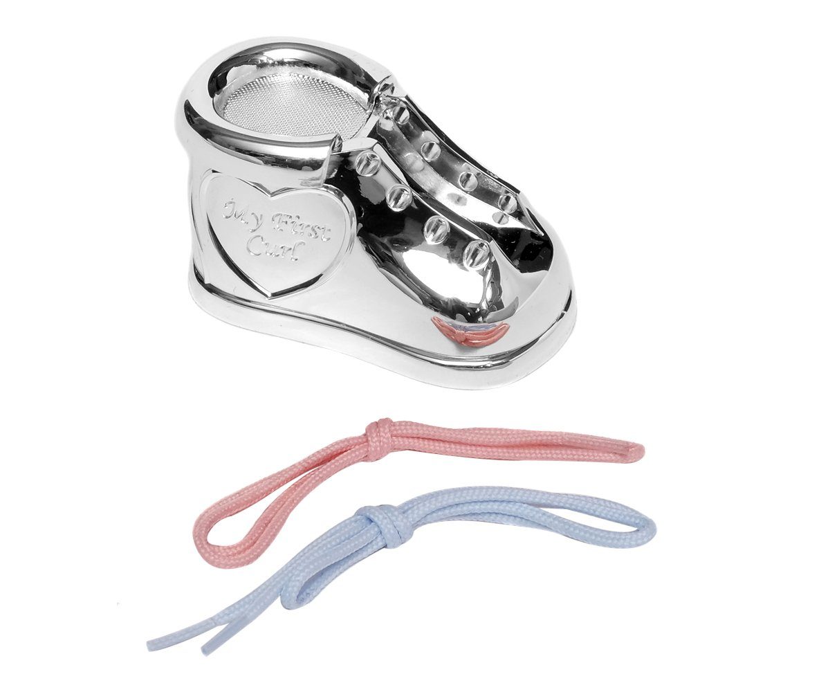 Brillibrum Zahndose Zahndose & Lockendose 2er Set versilbert Milchzahndose Schuh