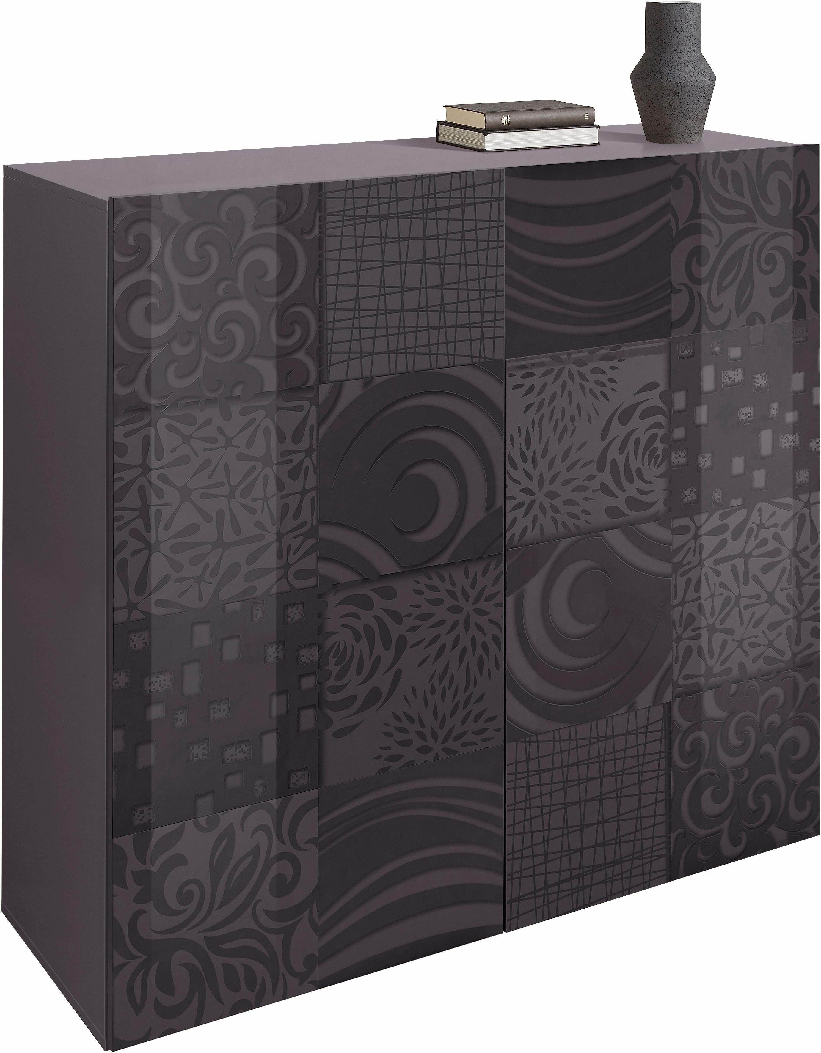 Home affaire Highboard Miro, Breite 121 cm mit dekorativem Siebdruck