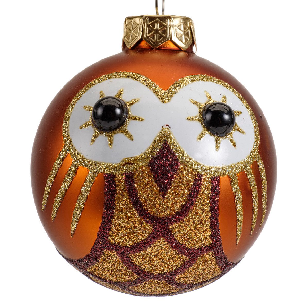 Kaemingk Christbaumschmuck, Christbaumschmuck Glas Eule 6cm - 1 Stück sortiert