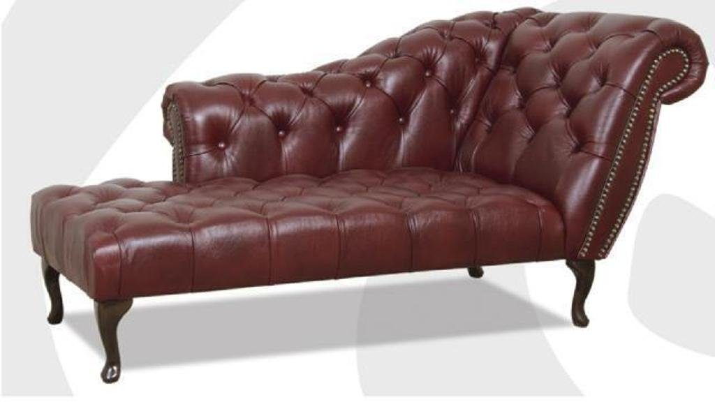 JVmoebel Chaiselongue Chesterfield Liege Chaiselongues Couch Ledersofa 100% Leder Sofort, 1 Teile, Made in Europa
