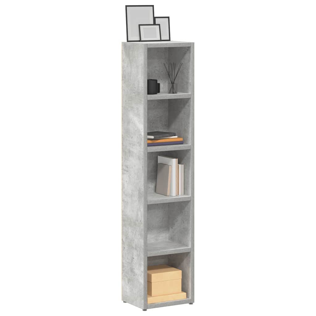 furnicato CD-Regal Betongrau 21x16x93,5 cm aus Holzwerkstoff, 2-tlg.
