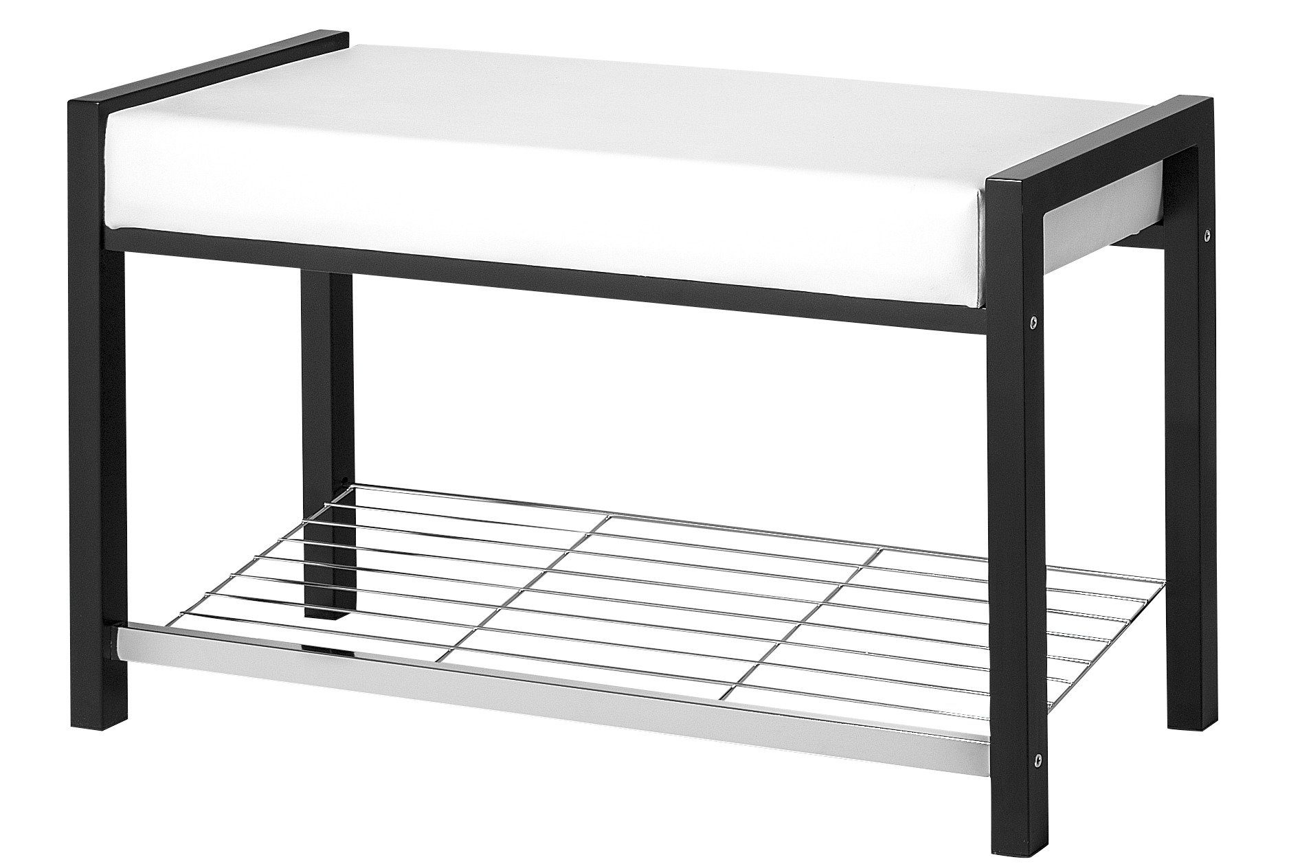 heine home Schuhbank mit bequemer Sitzbank, Mit satiniertem Stahlrahmen