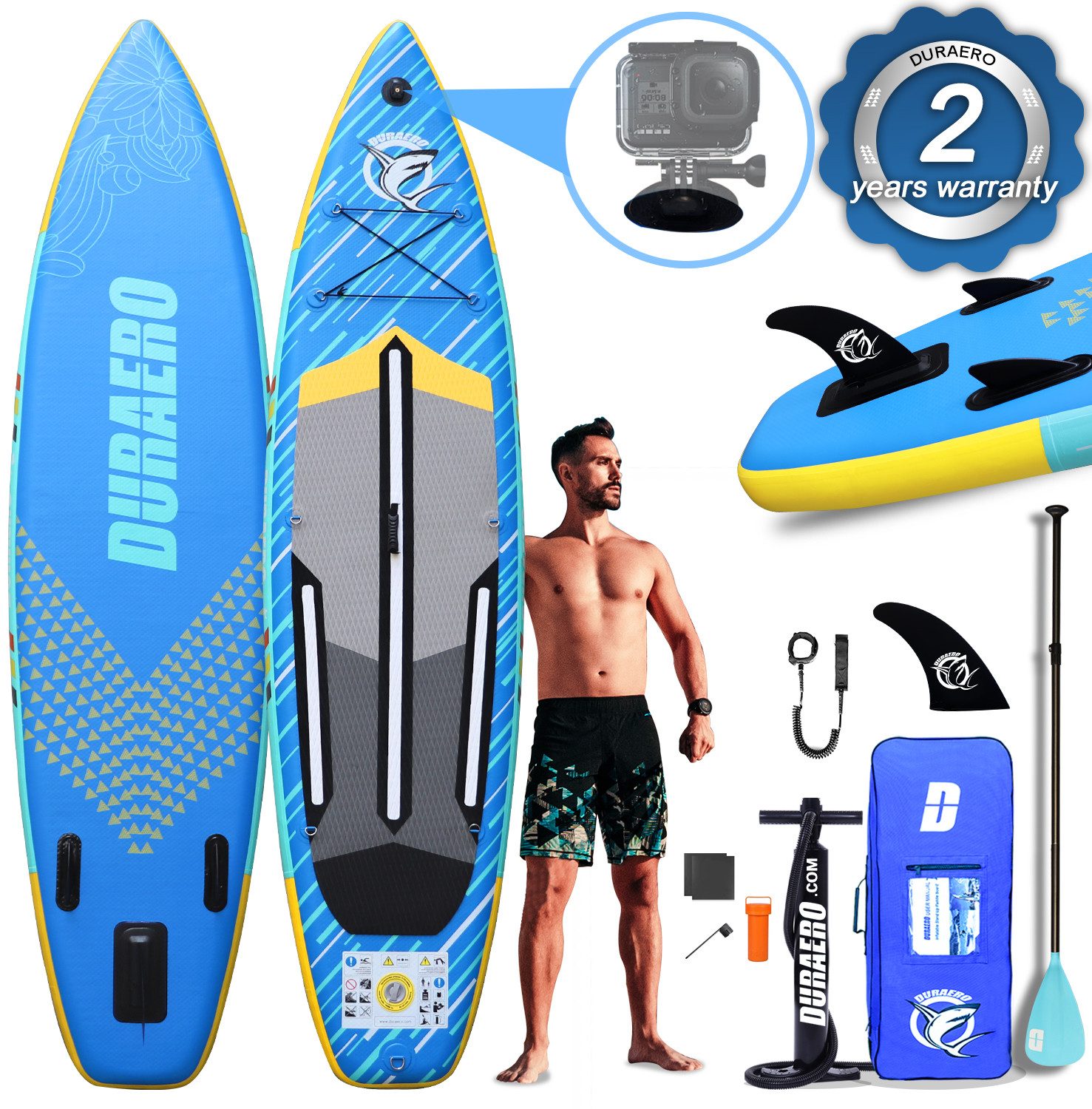 Inflatable SUP-Board Stand up Paddle Board SUP, 330x76x15cm, Tragkraft bis 150Kg