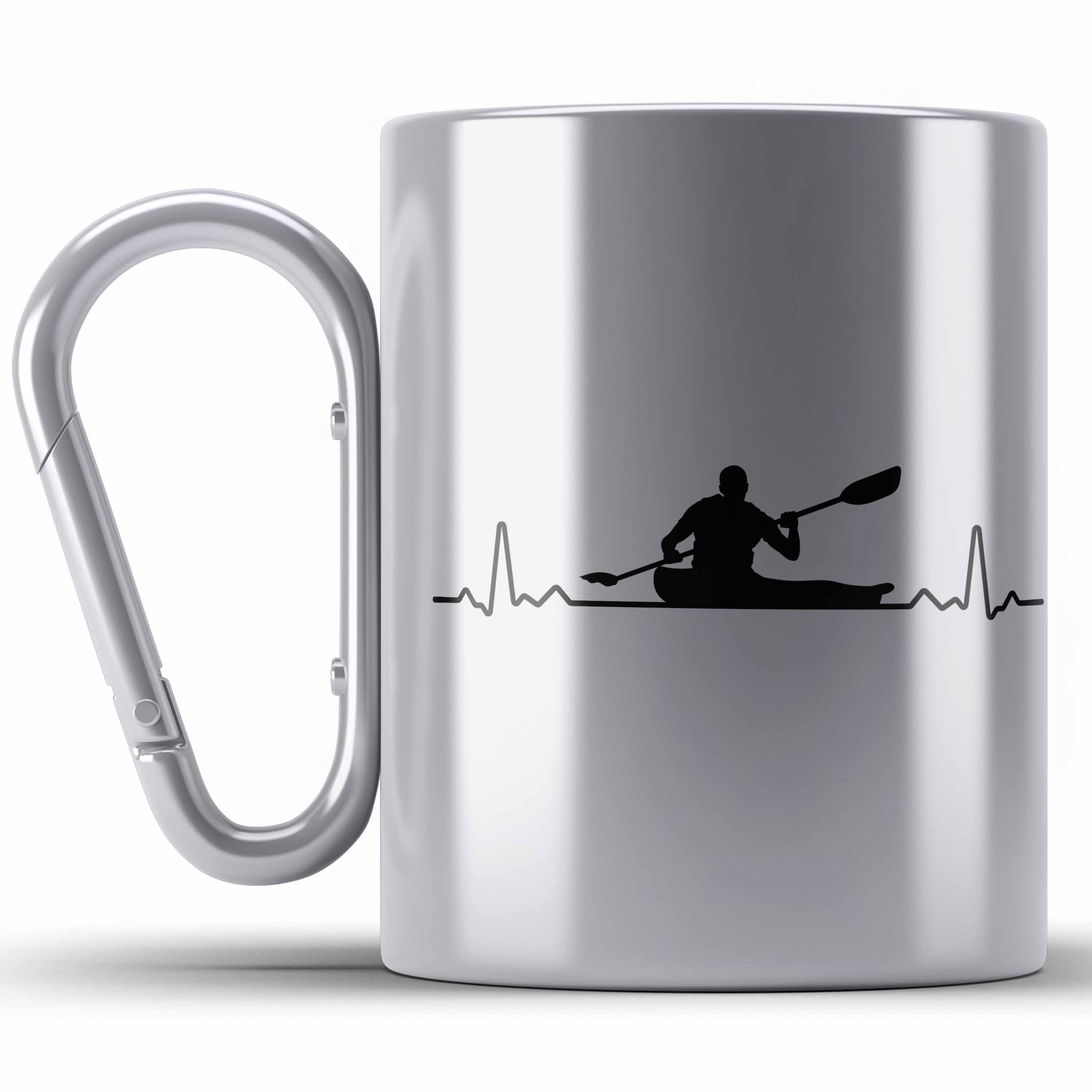 Thermotasse Trendation - Kajak Geschenk Karabiner Edelstahl Tasse Mit Spruch Kajak