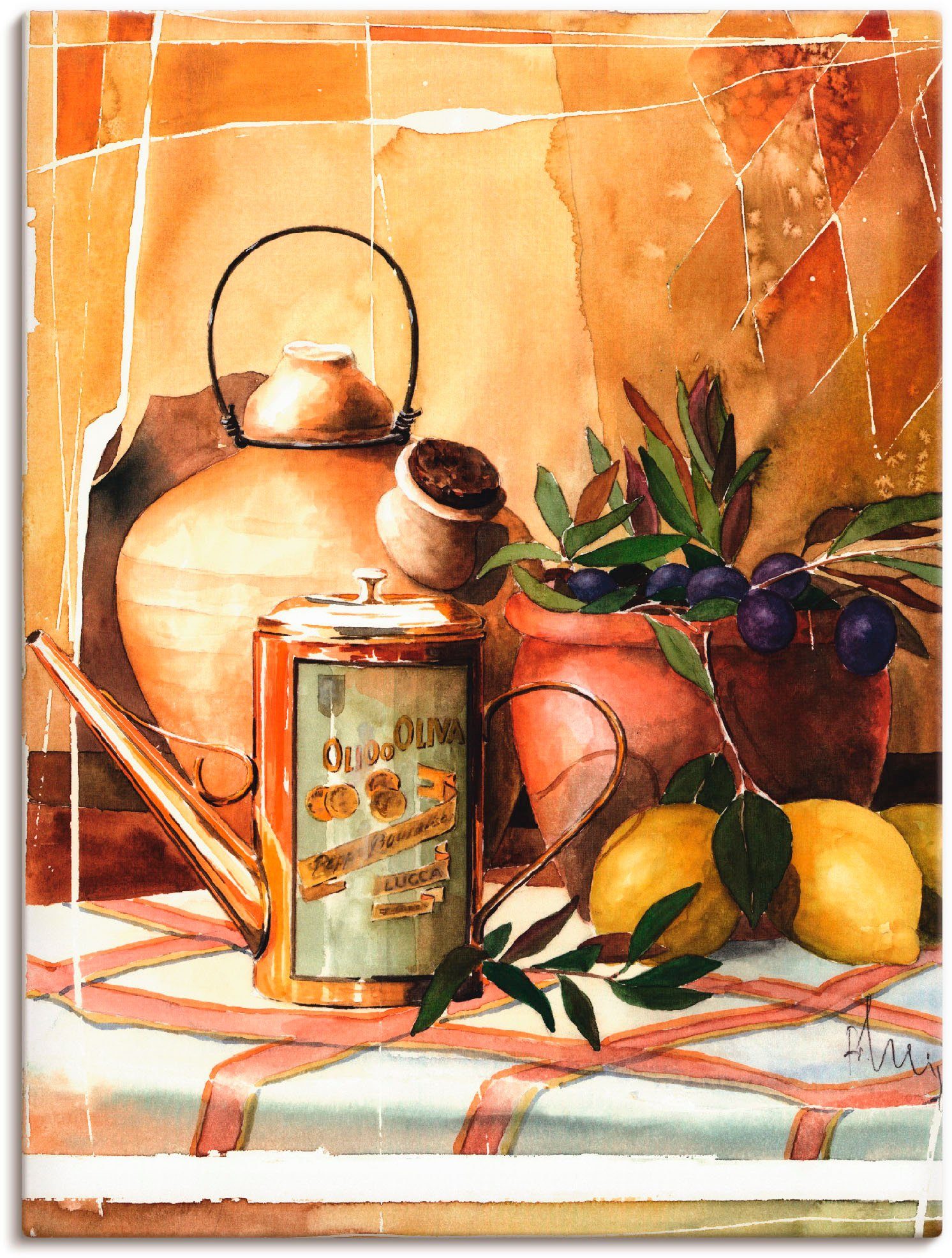 Artland Wandbild Olivenöl, Arrangements (1 Poster Leinwandbild, in versch. St), als oder Größen Wandaufkleber
