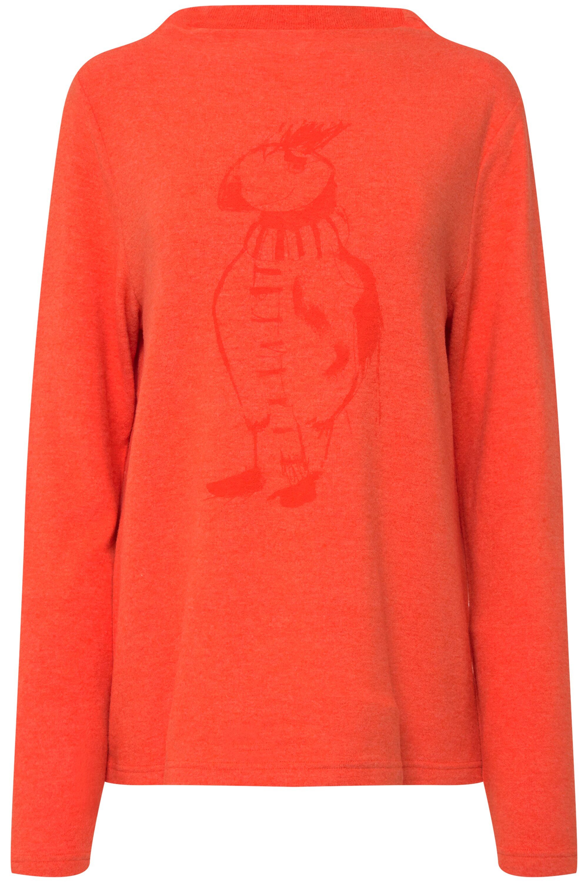 Laurasøn Sweatshirt Sweatshirt Vogel-Print Stehkragen Langarm günstig online kaufen