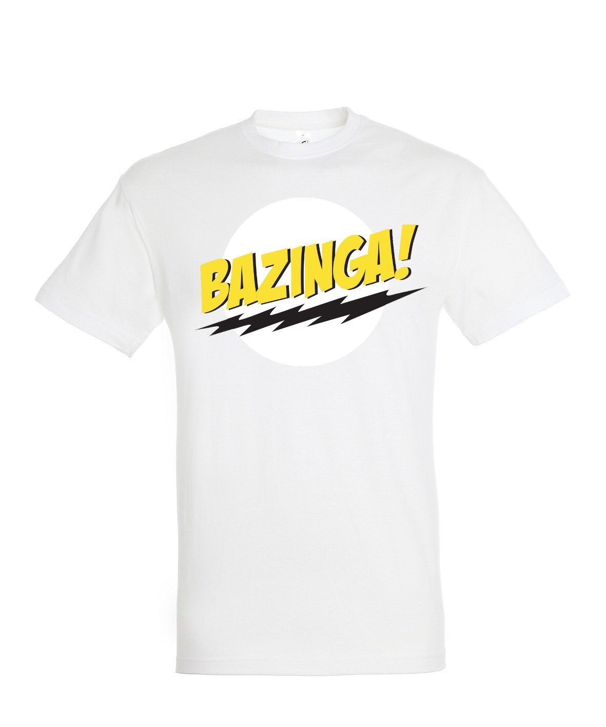 Youth Designz T-Shirt Modell Bazinga Herren T-Shirt Mit trendigem Frontprint Weiß