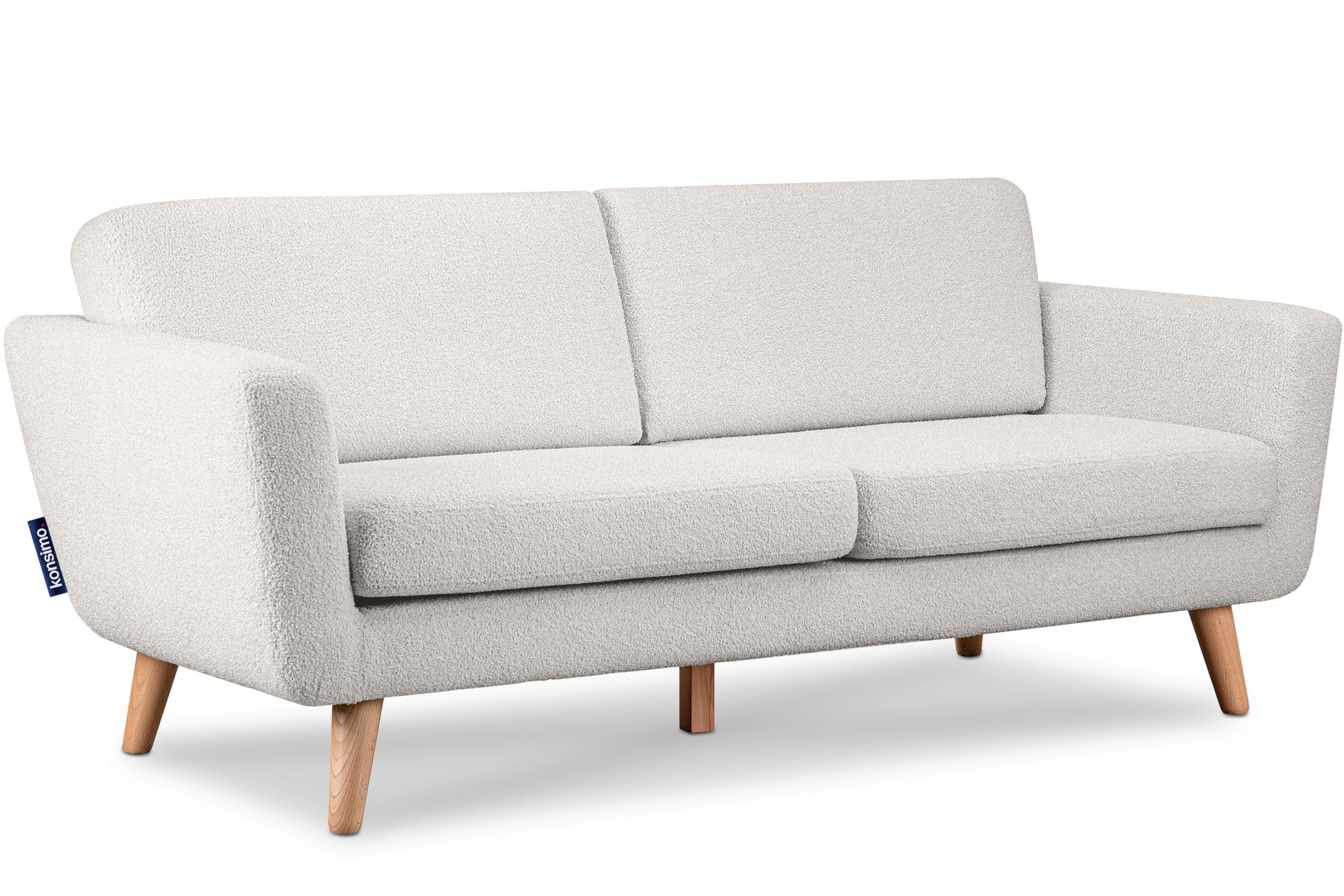 Konsimo 3-Sitzer TAGIO Sofa 3 Personen, mit Armlehnen, Scandi-Stil, Made in Europe, Gestell aus Massivholz