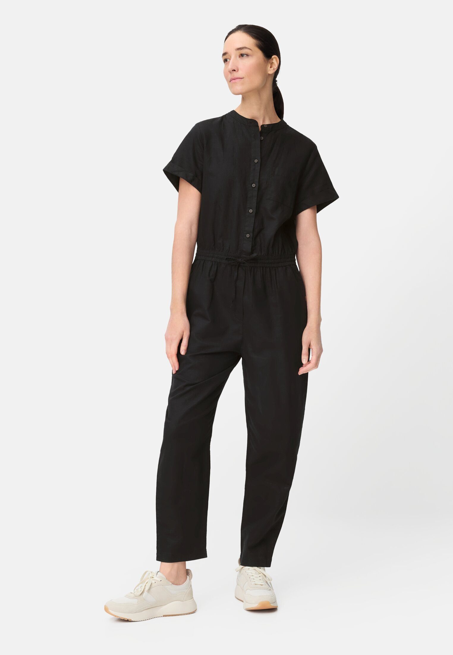 Jumpsuit mit Knopfleiste Kurzarm