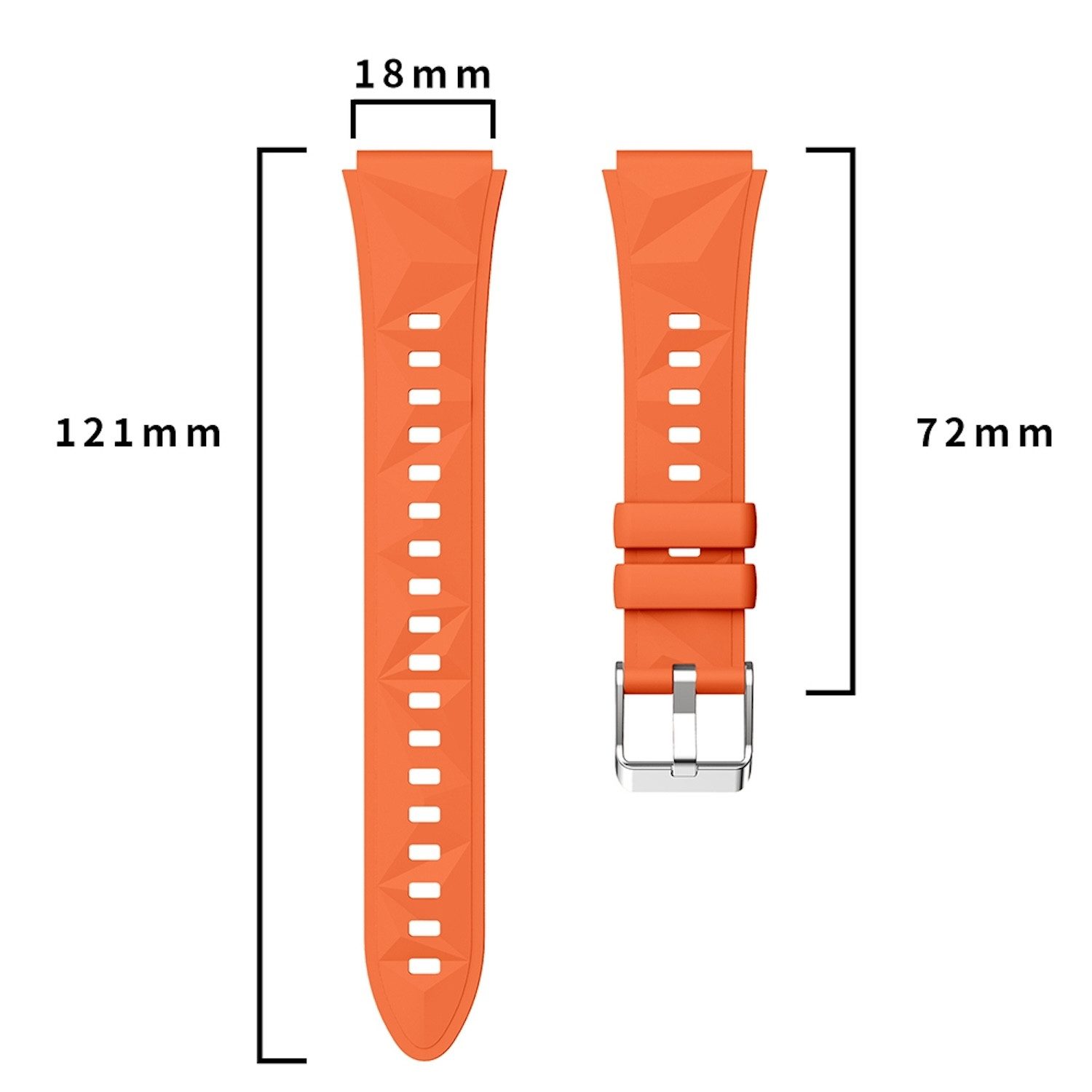 Wigento Smartwatch-Armband Für Huawei Watch GT 5 41mm Design 18mm Sport Sil günstig online kaufen