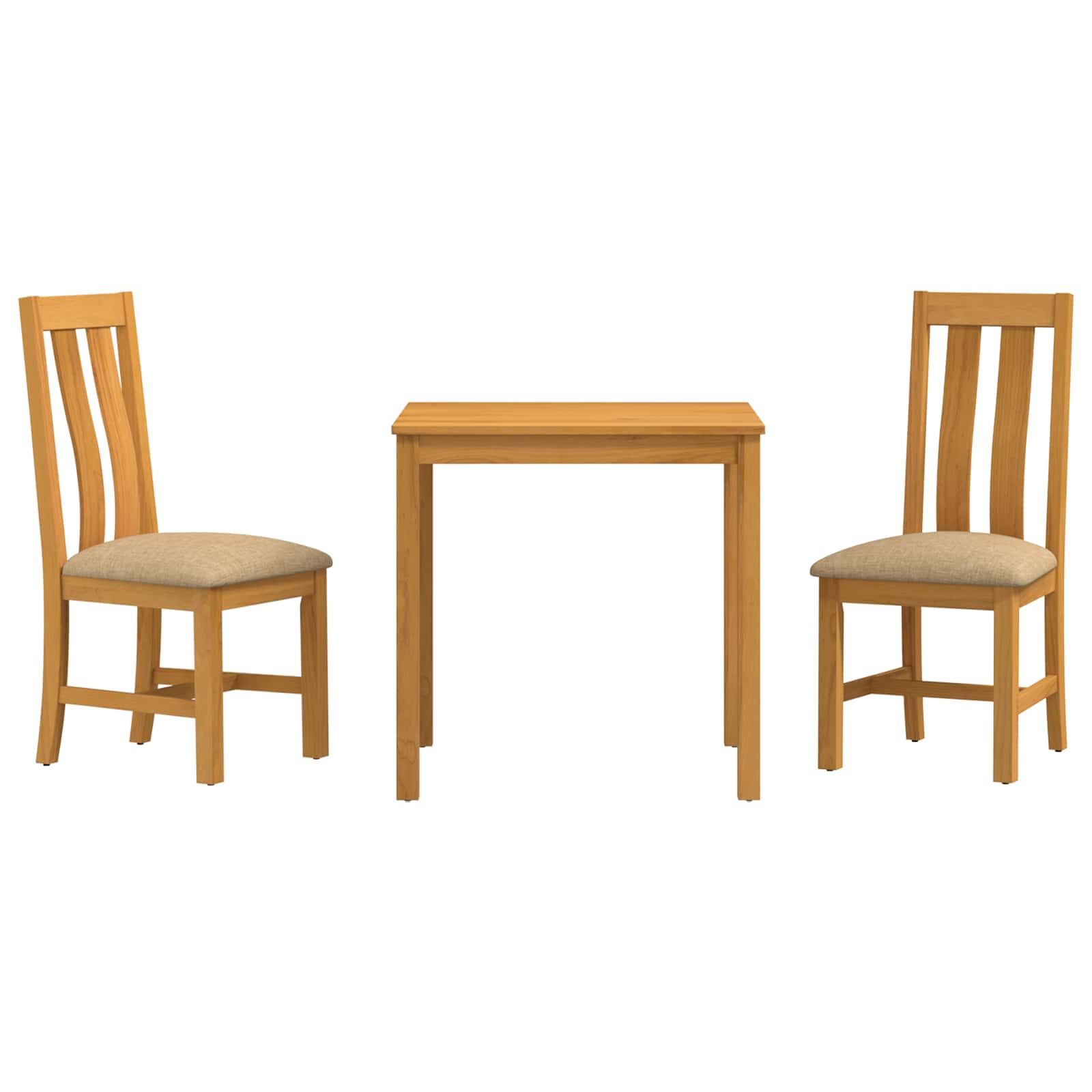 vidaXL Gartenlounge-Set Essgruppe 3 stk. Beige Massivholz Eiche, (3-tlg)