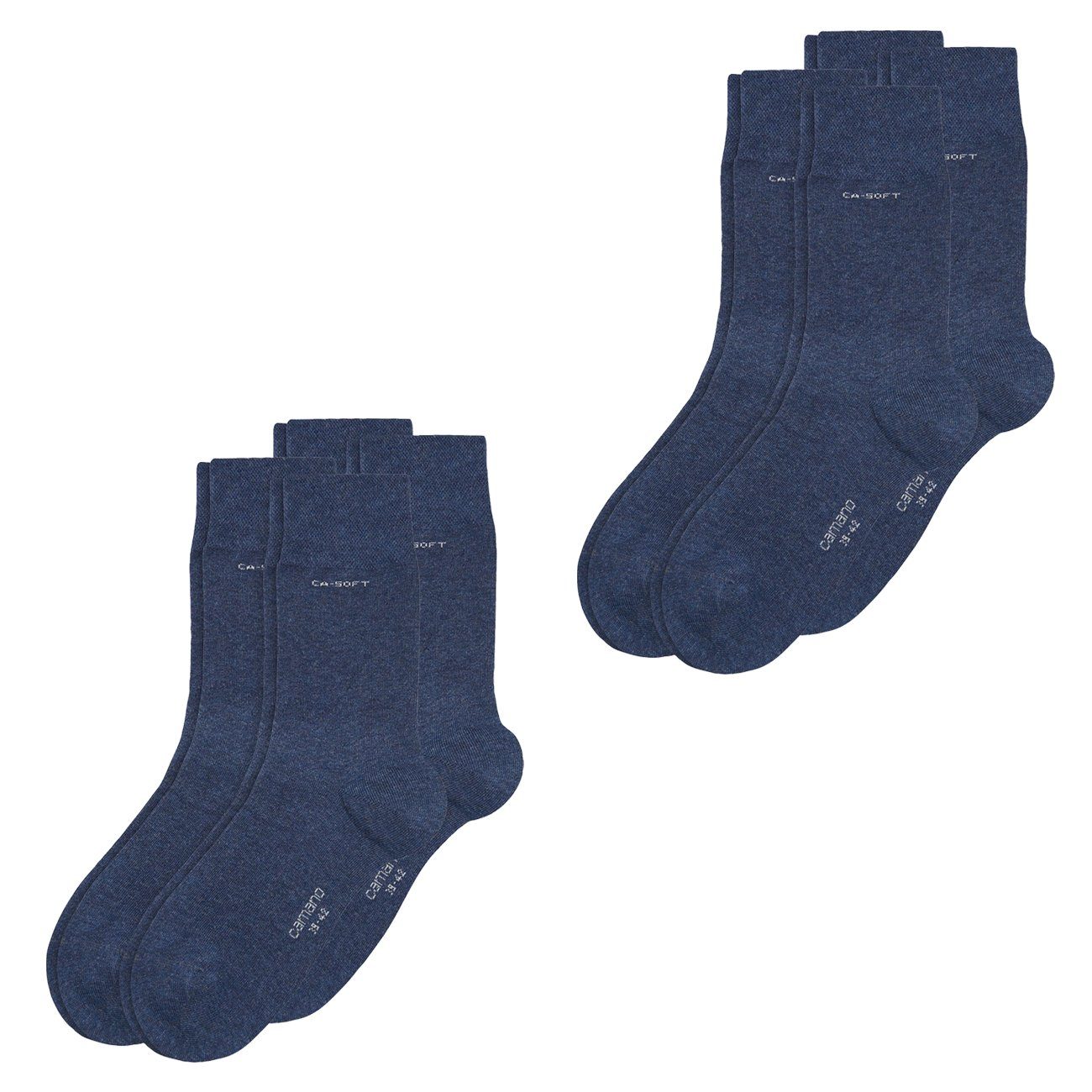 Pack 4 CA-Soft (4-Paar) Langsocken verstärktem Jeans Zehenbereich mit (0006) 4er Fersen- Camano Paar und